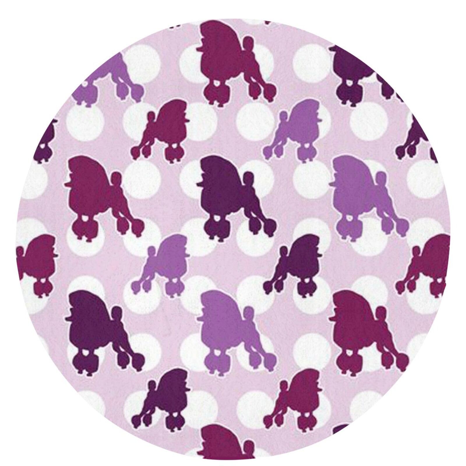 Tapis super doux violet à motif rond lavable de 61 cm de diamètre