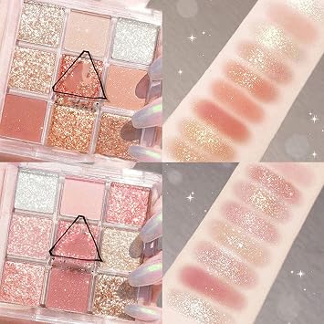 Eyeshadow Makeup Palette, 9 Colors Colorful Eye Shadow Makeup Palette, Mini Eyeshadow Palette, Long Lasting Matte Eye Shadow Plattet (Orange)