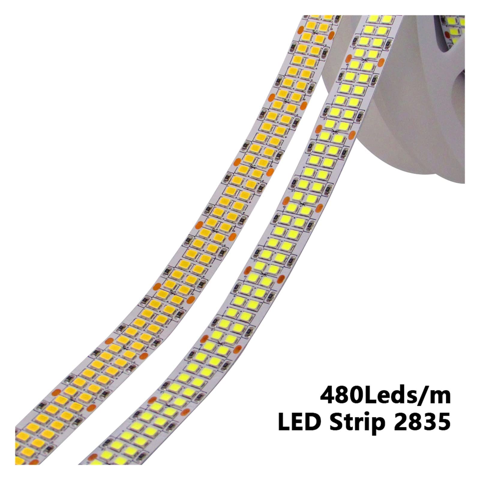 Taśma świetlna LED 12 V 24 V, SMD 2835, 480LED/M, 5M, 2400 diod LED, ciepła biel, taśma świetlna LED do telewizora, elastyczna dekoracja do pokoju i sypialni (24 V, 5 m, 2400 diod LED, 3000 K