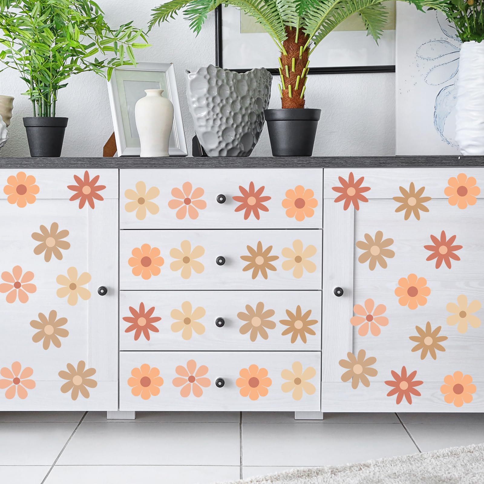 Colarr 36 Pcs Daisy Wall Decals – Peel & Stick Flower Stickers For Nursery, Bedroom, Living Room