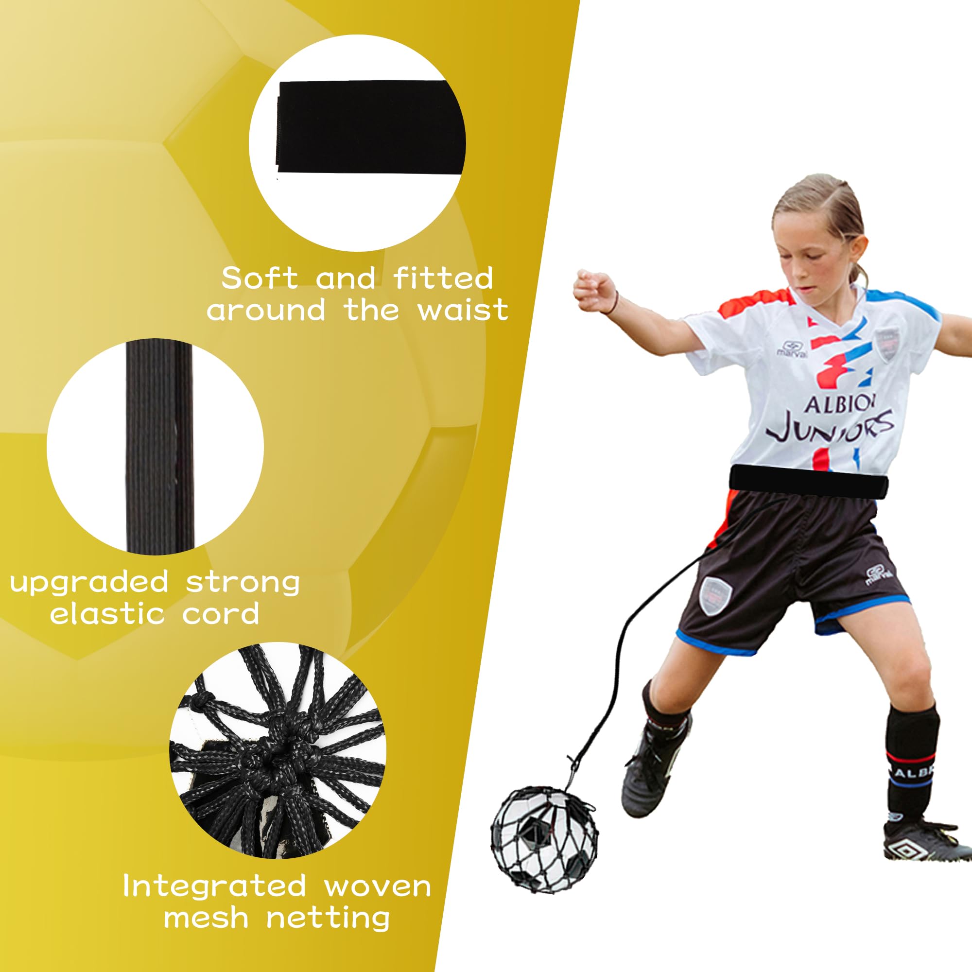 Lot De 2 Filets élastiques D'entraînement De Football – Solo, Pour Ballons Taille 3,4,5, Noir Et Bleu