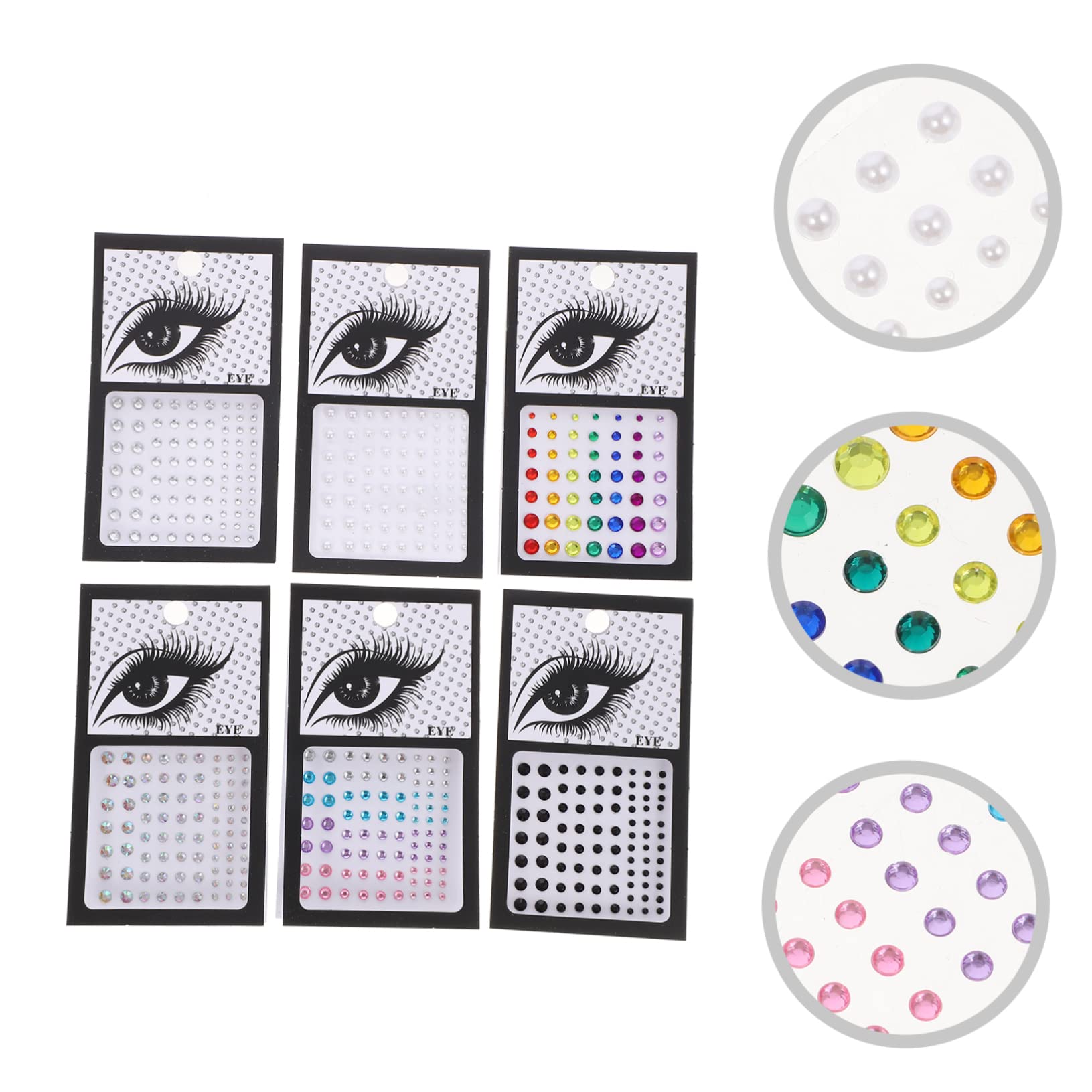 Beavorty 24fogli Adesivi Per Viso Brillantini Acrilico Shiny Di Gemme Per Trucco Vari Colori Impermeabili e Facili Da Applicare Per Feste Matrimonio e Carnevale