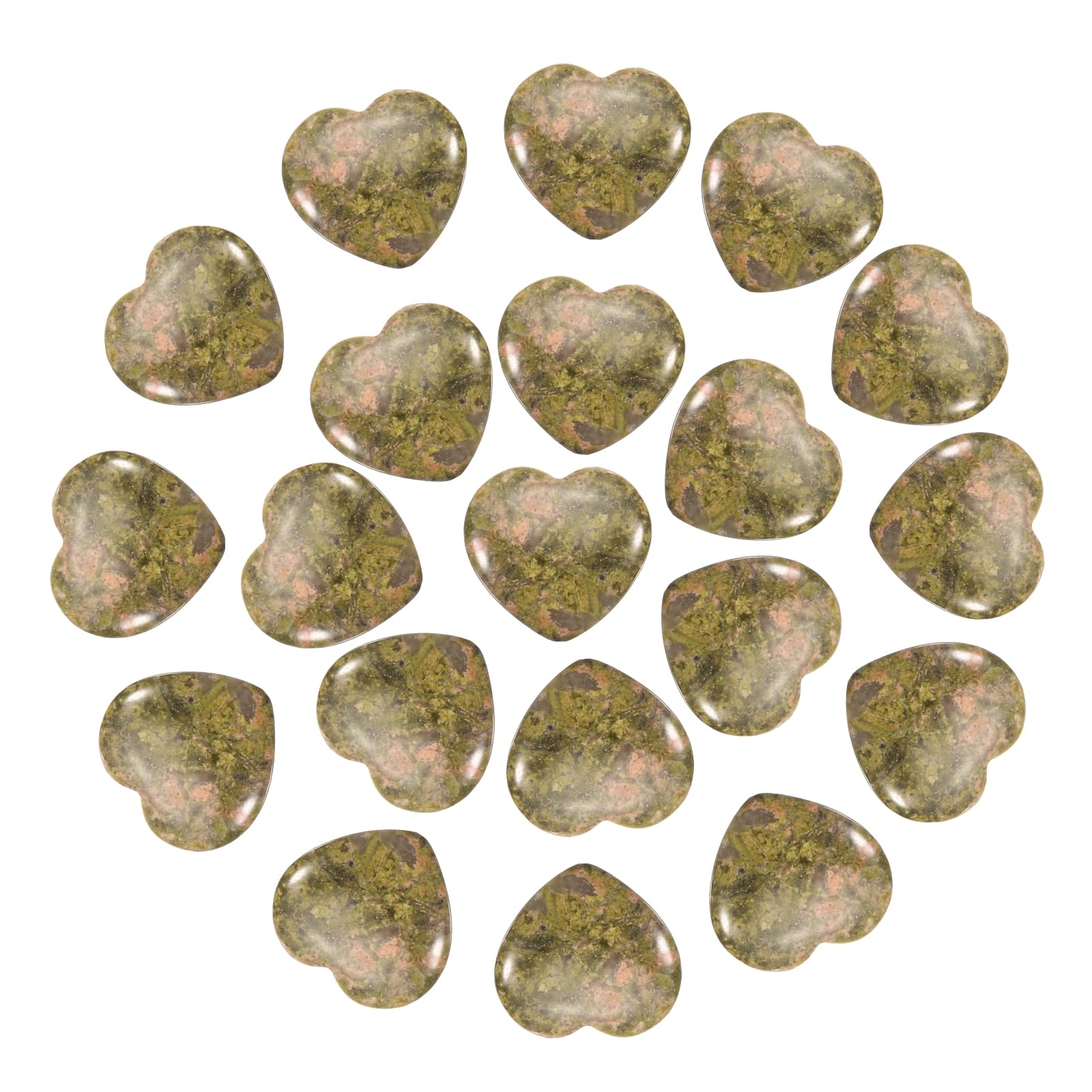 PATIKIL 20 Pcs Natural Heart Shaped Crystal Stone, 1 Inch Mini Polished Love Gemstone Crystal