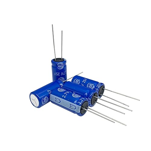 Miniatura 6 de 5pcs 12.5X27mm (4.92x10.62in) Super Capacitor 2.7V 25F Farad Capacitancia Tipo Devanado Tipo Almacenamiento de energía para almacenamiento de