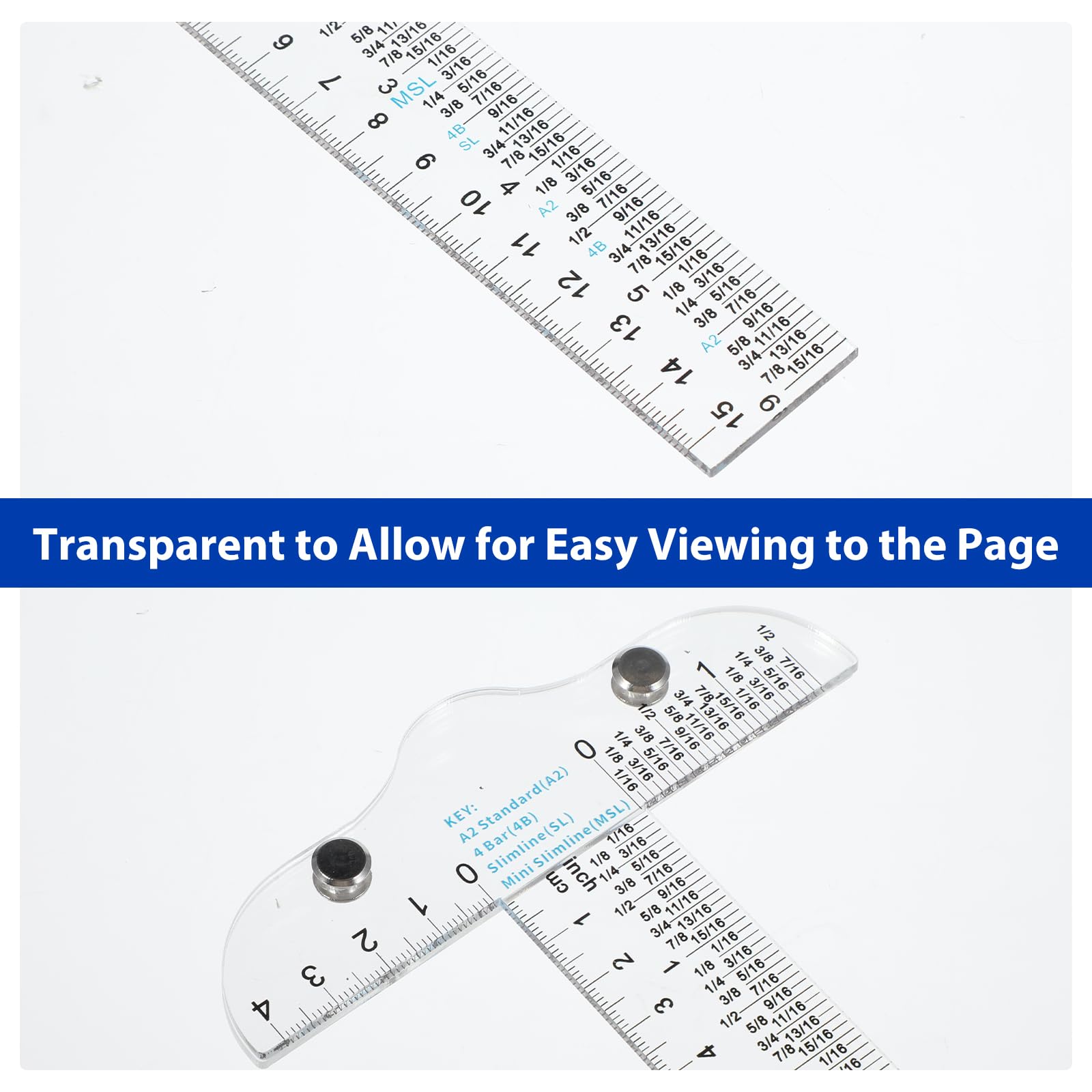 Yuanchu 6 Inches/15cm Acrylic Clear T Square Ruler, 3 Pack Drafting Tools T Ruler Scrapbooking Ruler for Crafting Drafting and General Layout Work Art Framing & Drafting Scrapbooking Crafting - Image 2