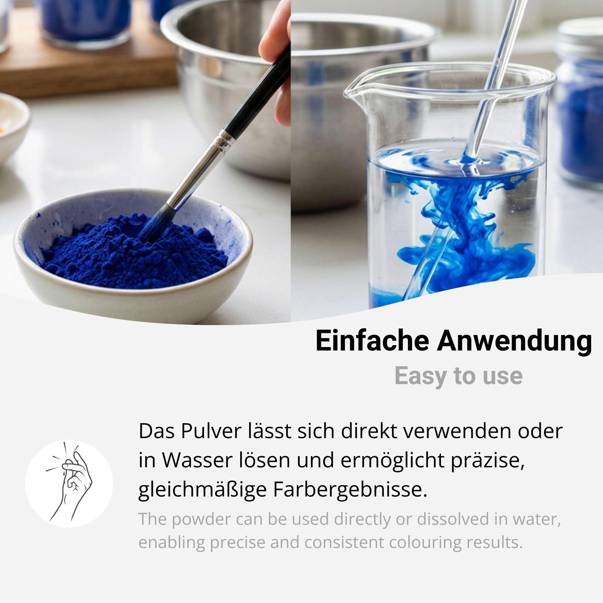 Lebensmittelfarbe Blau hochkonzentriert Pulver 1kg wasserlöslich E133