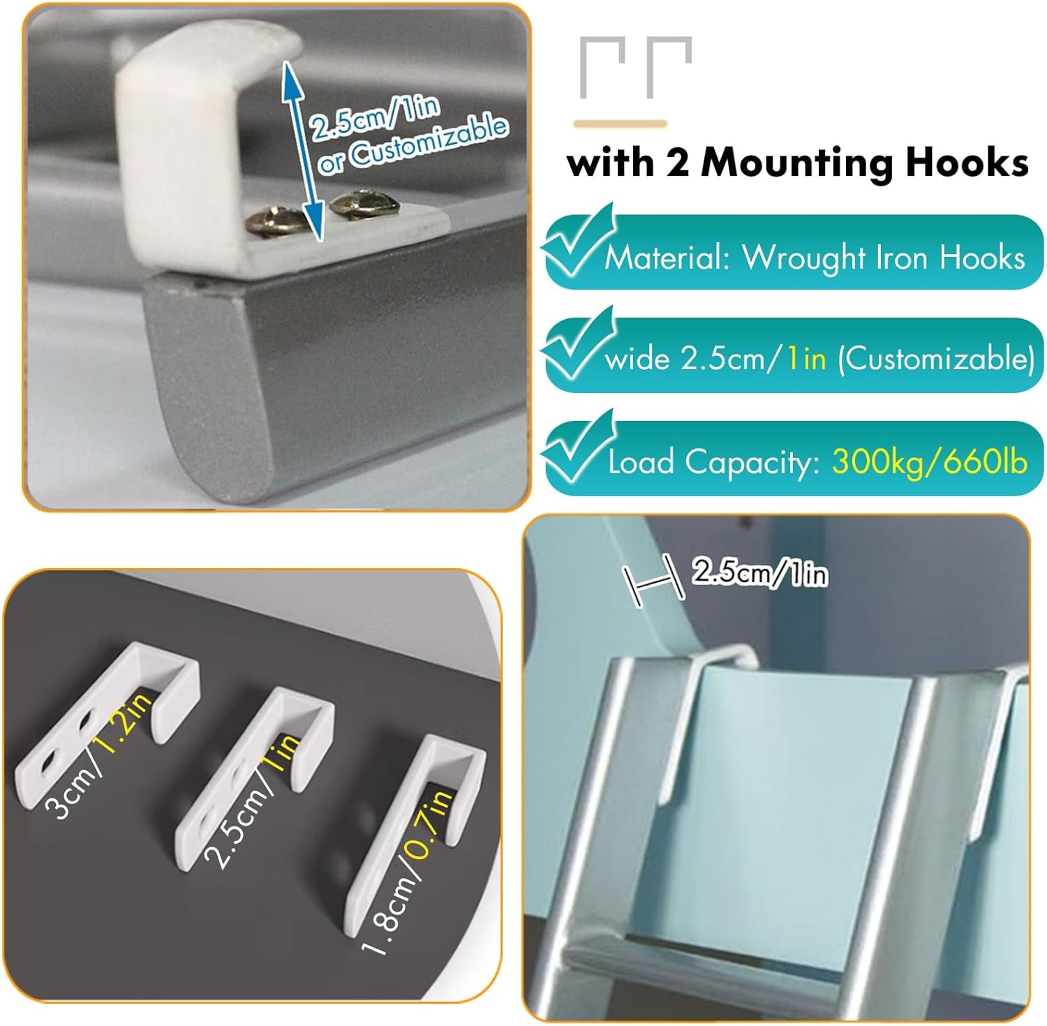 Black/White Only Metal Bunk Bed Ladder with Pine Pedals & 2 Hooks, HIGT Camper Ladder for Camping/Motorhome/Loft Dorm, Angled Safety Double Wooden Ladder (Color : White, Size : 1.16m/3.8ft/4