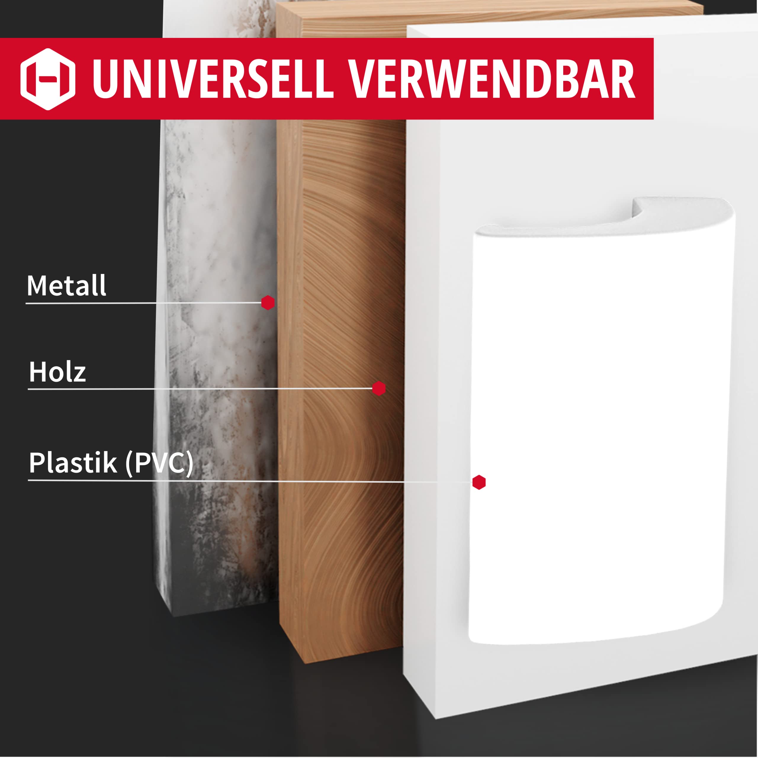 Gedotec DE-LUXE klamka do drzwi balkonowych, zewnętrzna, biała okucie drzwiowe, model DE-LUXE | aluminiowy uchwyt balkonowy do drzwi | długość 82 mm | wygięty uchwyt mocujący | 1 sztuka uchwytu na drzwi tarasowe ze śrubami