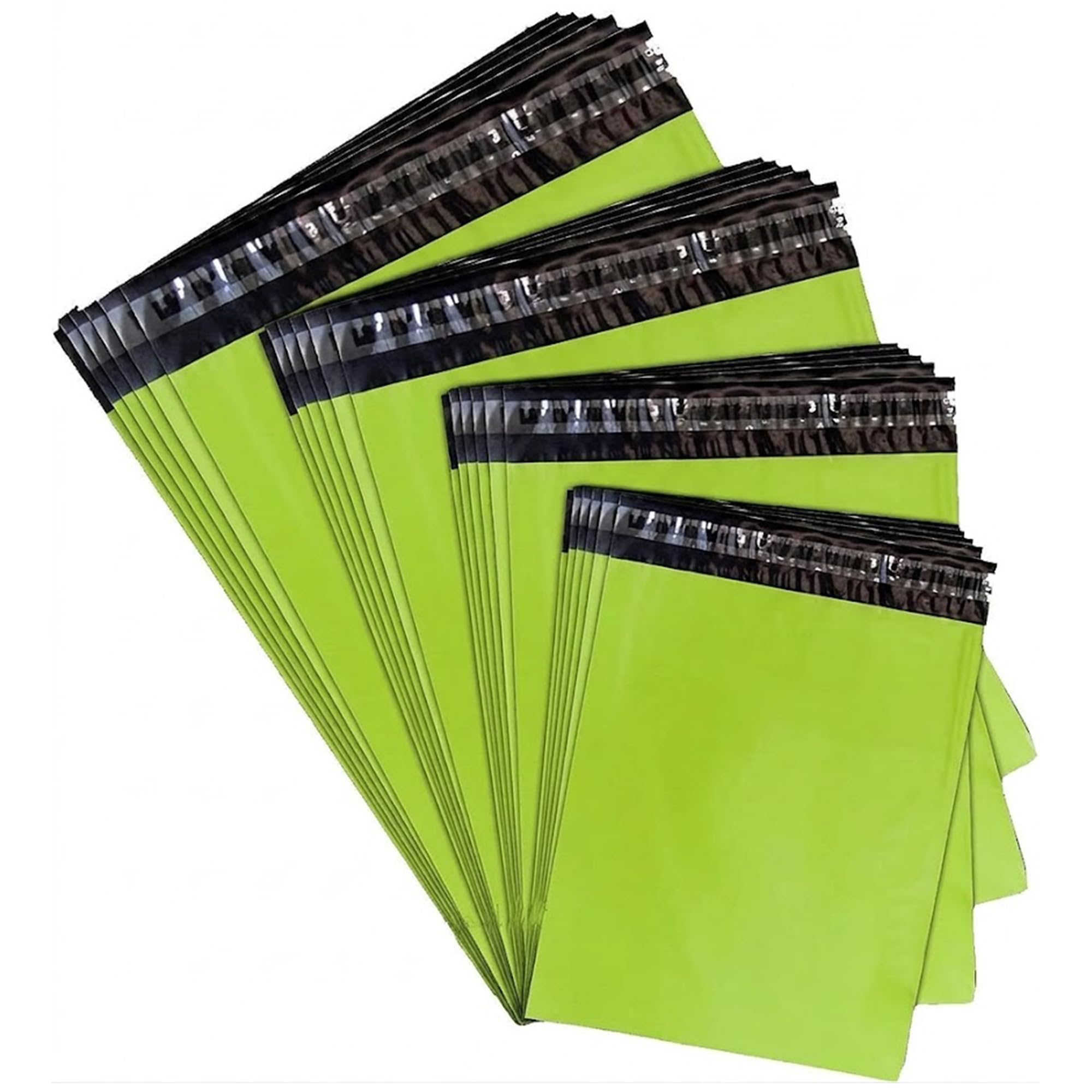 Tezraftaar® 100 x Green Mailing Bags Self Seal Poly Postal Bags 9" x 12" Strong Waterproof Courier Packaging Envelopes Tear Resistant Polythene for Amazon Online Business Home Office