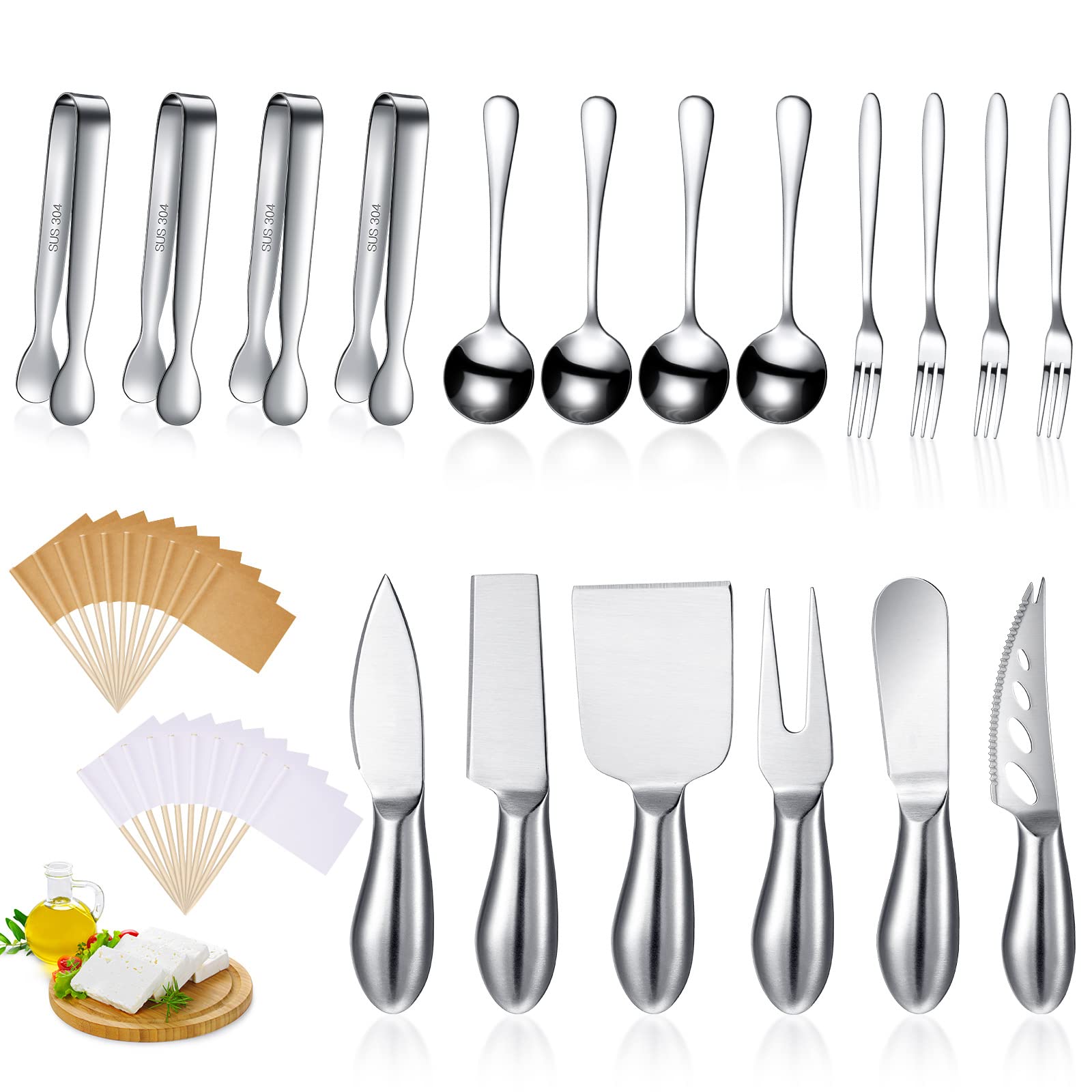 Patelai Charcuterie Board Cheese Knife Set - 20 Piece -10