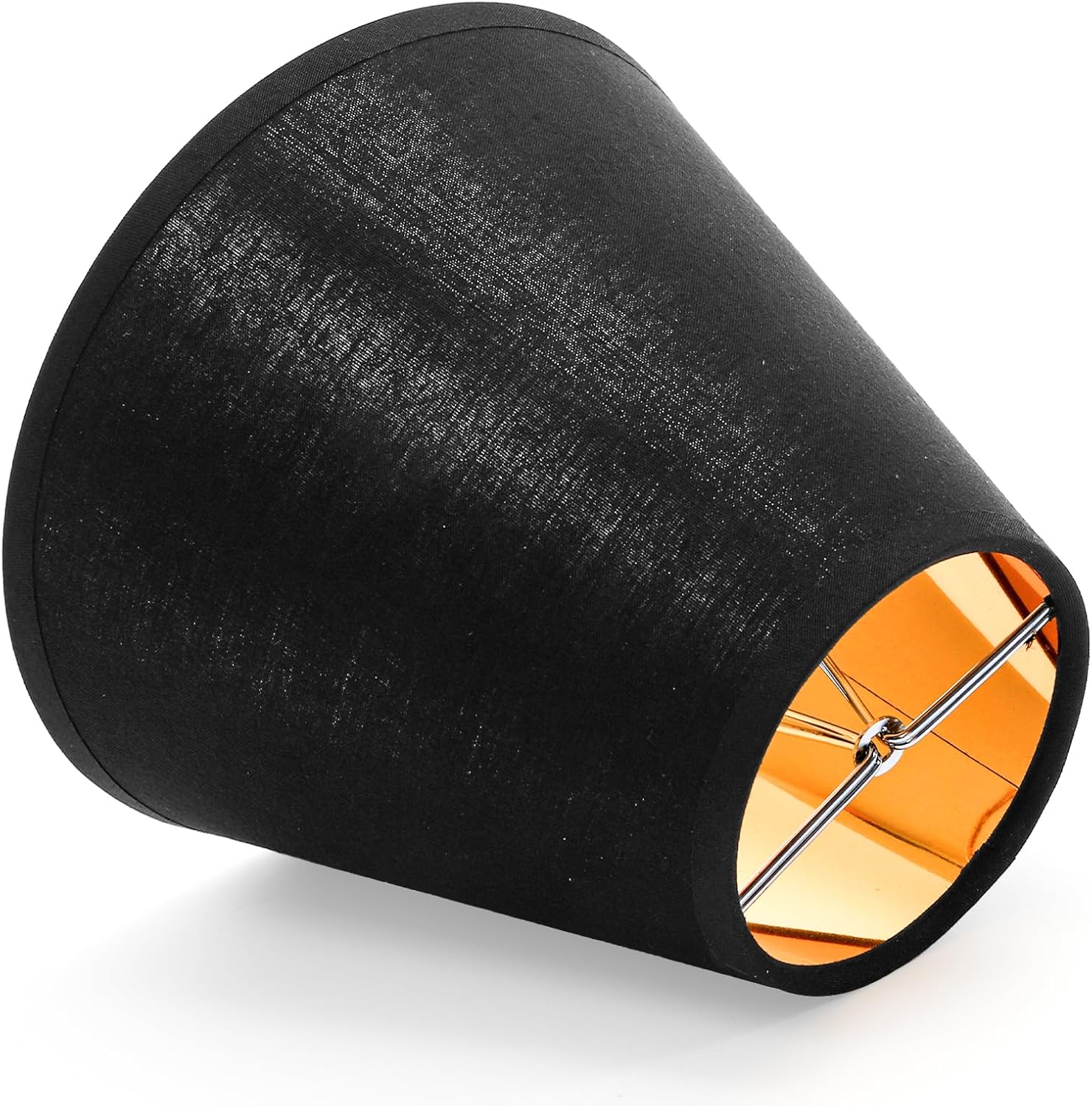 WUWEOT 6 Pack Chandelier Shades, Black Barrel Lampshades, 3" x 5.9" x 5" Small Fabric Replacement Lamp Shade Cover Clip-on for Table Chandelier Wall Lamp