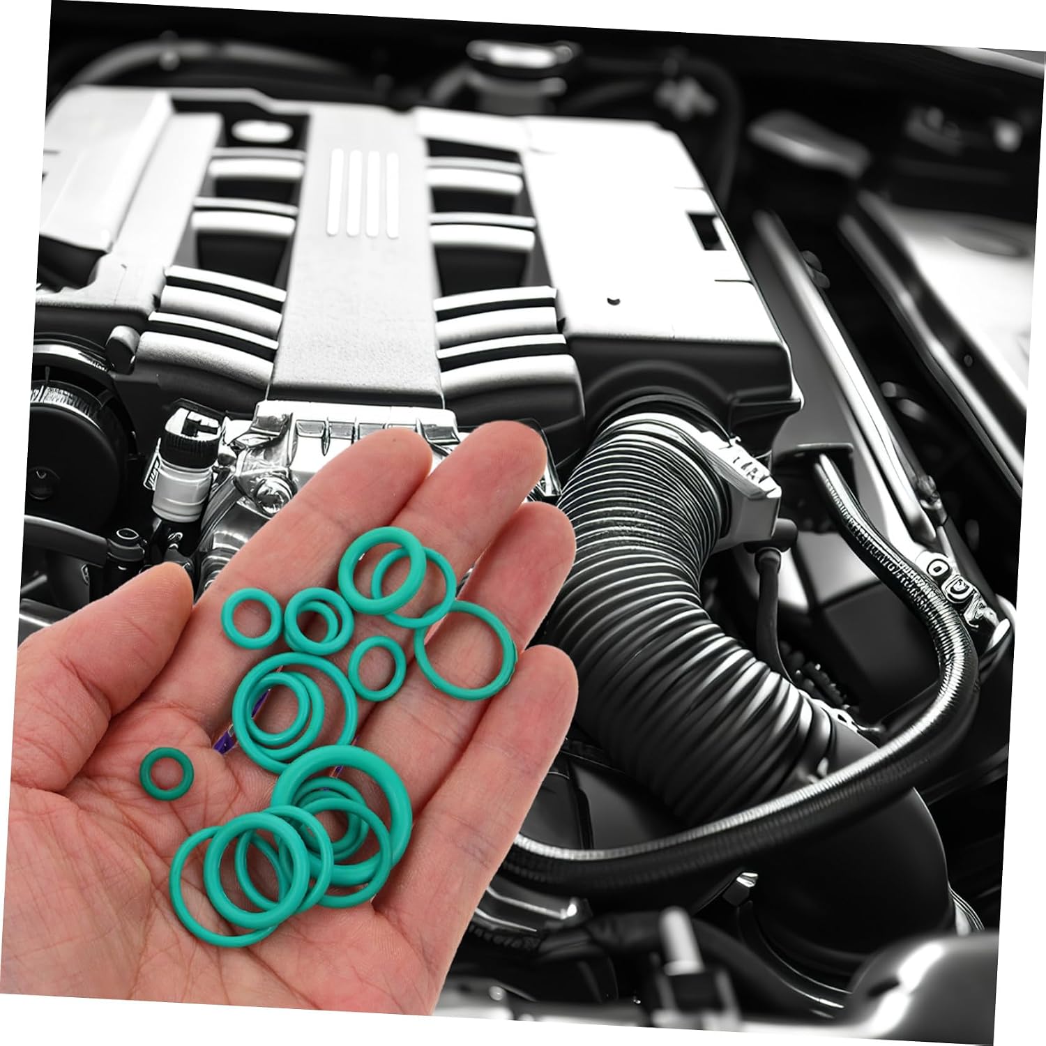 270pcs Car Air Conditioning Compressor O-Ring Kit Butyl Rubber Sealing Rings Assortment for Automotive Repair Prevents Leakage Gasket Set for Car Ac Maintenance