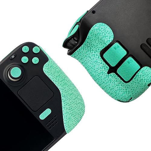 Controller Grip for Steam Deck,Textured Skin kit,for Steam Deck Anti-Skid Sweat-Absorbent Controllers Handle Grips, Buttons (Normal-Mint Green)