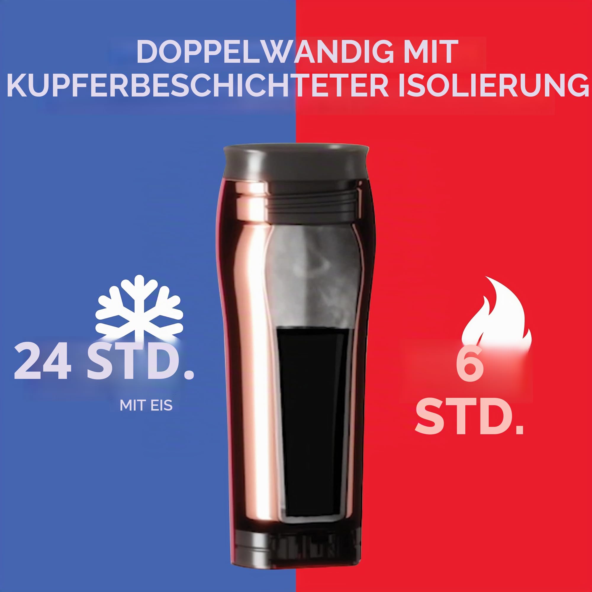 Mighty Mug HG Midnight Thermobecher, Edelstahl, 473 ml, Pastellfarben