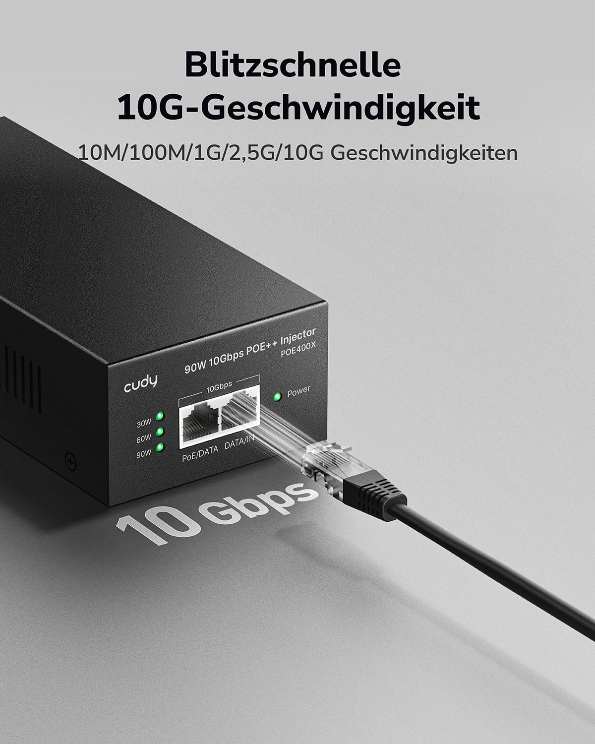 Cudy 90 W 10 Gbit/s PoE-Injektor, 802.3bt/at/af, 10GbE, POE400X