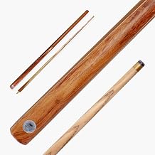 BROWN SANDALWOOD 57 Inch 2 Piece Centre Joint Heavy Weight Traditional Snooker Cue with 9.8mm Tip - 20oz to 21oz