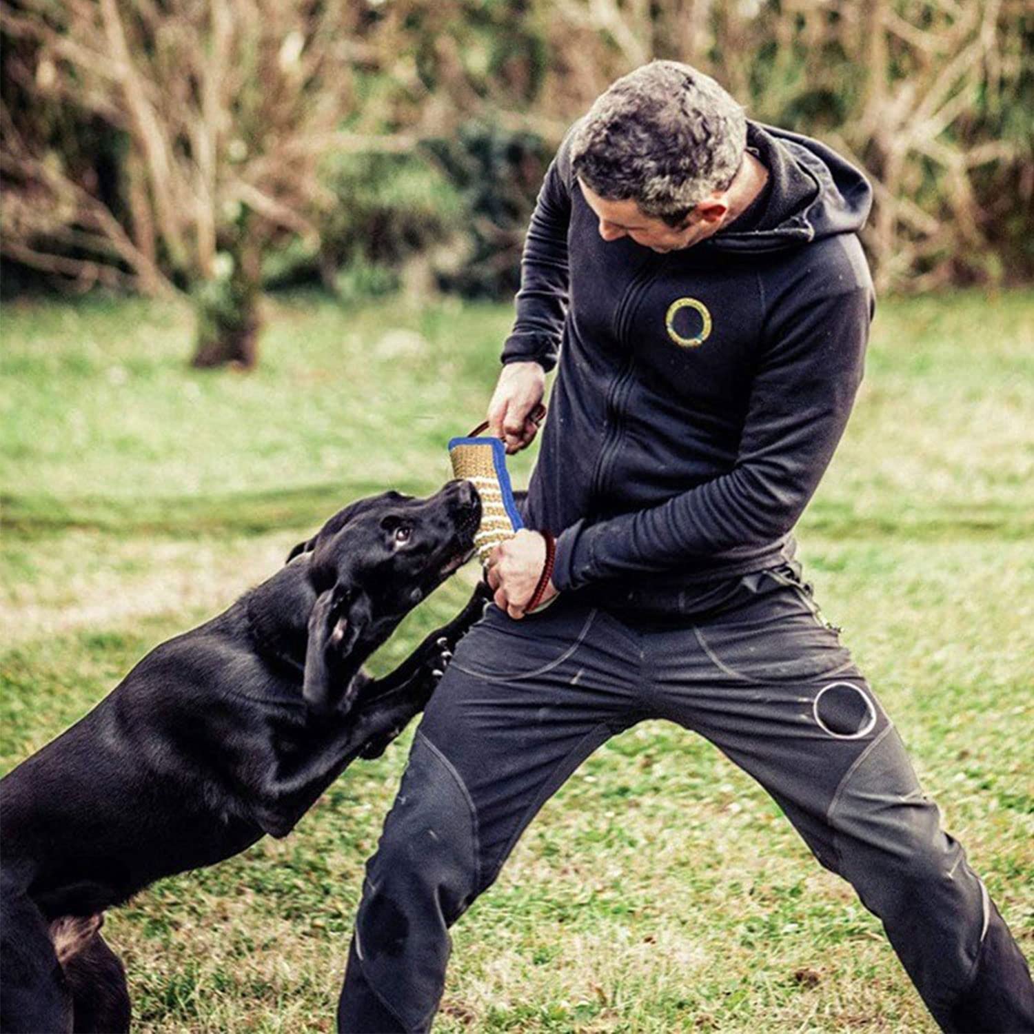 Manicotto in Juta per Cani con 2 Maniglie - Giocattolo per Addestramento e Gioco Interattivo - Dummy Tug of War per Cane di Taglia Medio-Grande - 2 Pezzi
