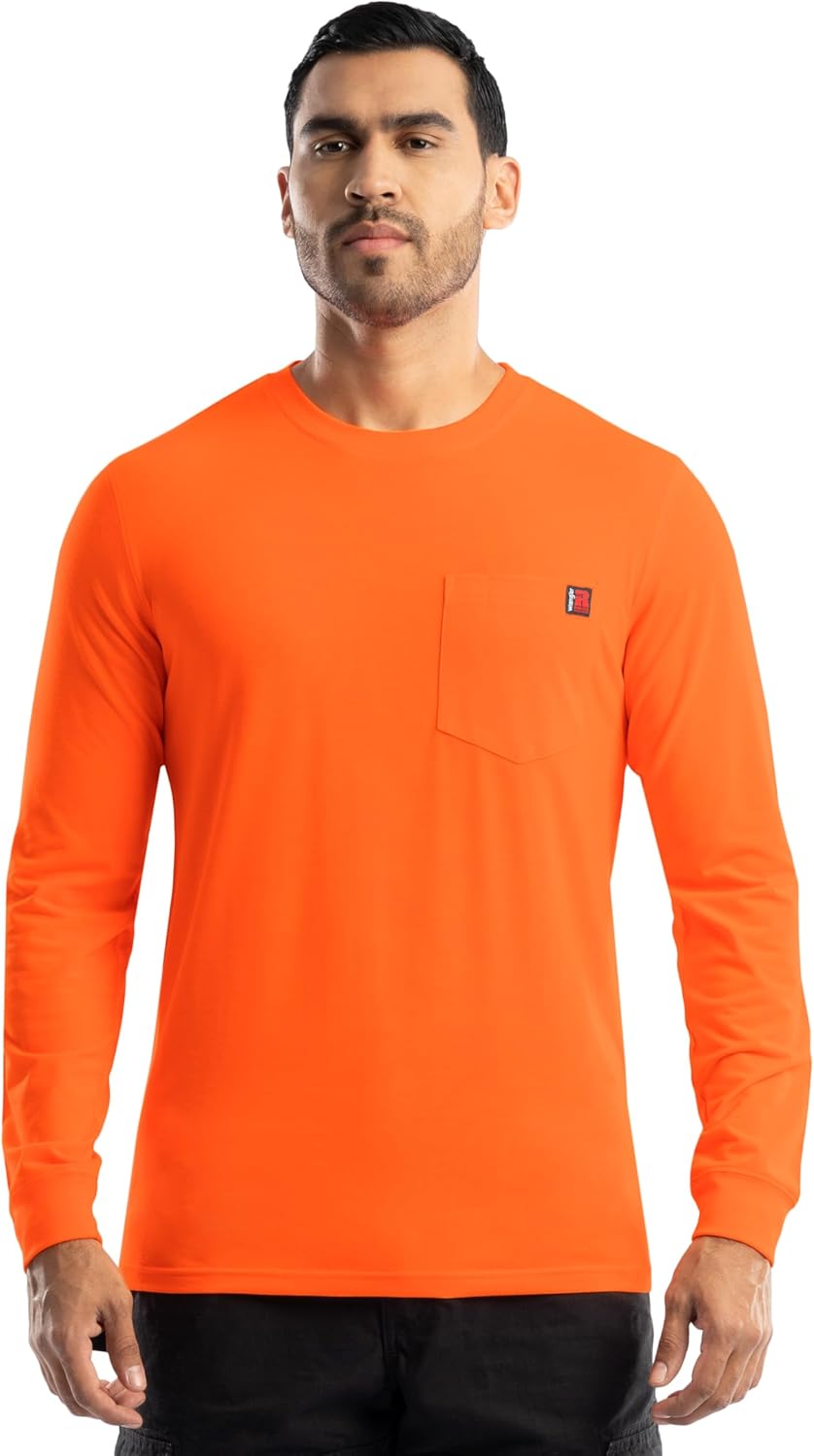 Wrangler Mens Long Sleeve Pocket T-Shirt with UPF