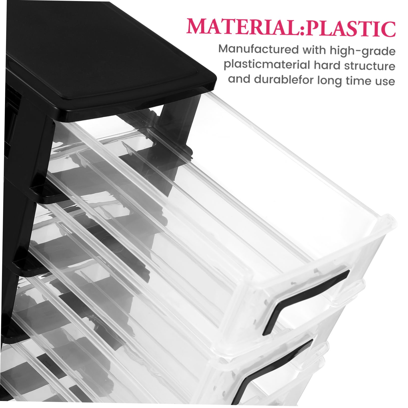 ULTECHNOVO Cassettiera da Scrivania e Design Pratico in Plastica 5 Cassetti Trasparenti Organizer per Cosmetici e Make-up Grande Capacità per Ufficio e Desktop