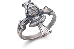 Jesus Cross Men's Ring: Faith Over Fear