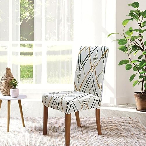 Miniatura 3 de SPRINGRICO Juego de 4 fundas para sillas de comedor, fundas elásticas para sillas de comedor, de elastano, lavables, fundas para sillas Parsons de