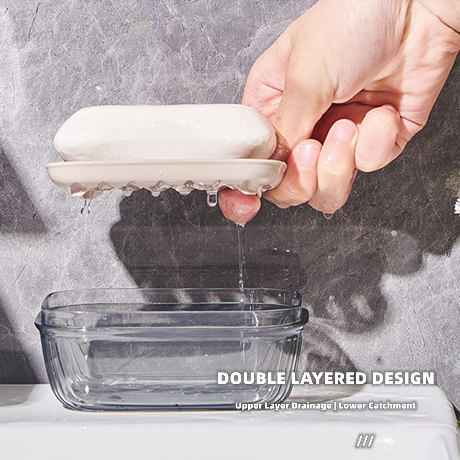 Leakproof Travel Soap Holder With Lid - Portable Soap Dish With Drainage Layer For Gym, Camping, Travel