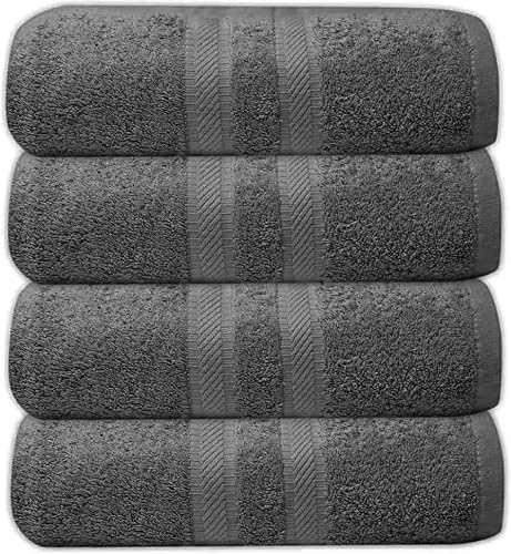 manucci EXTRA LARGE JUMBO BATH SHEETS 90 X 150CM 500GSM 100% EGYPTIAN COTTON TOWEL (charcoal, 4)