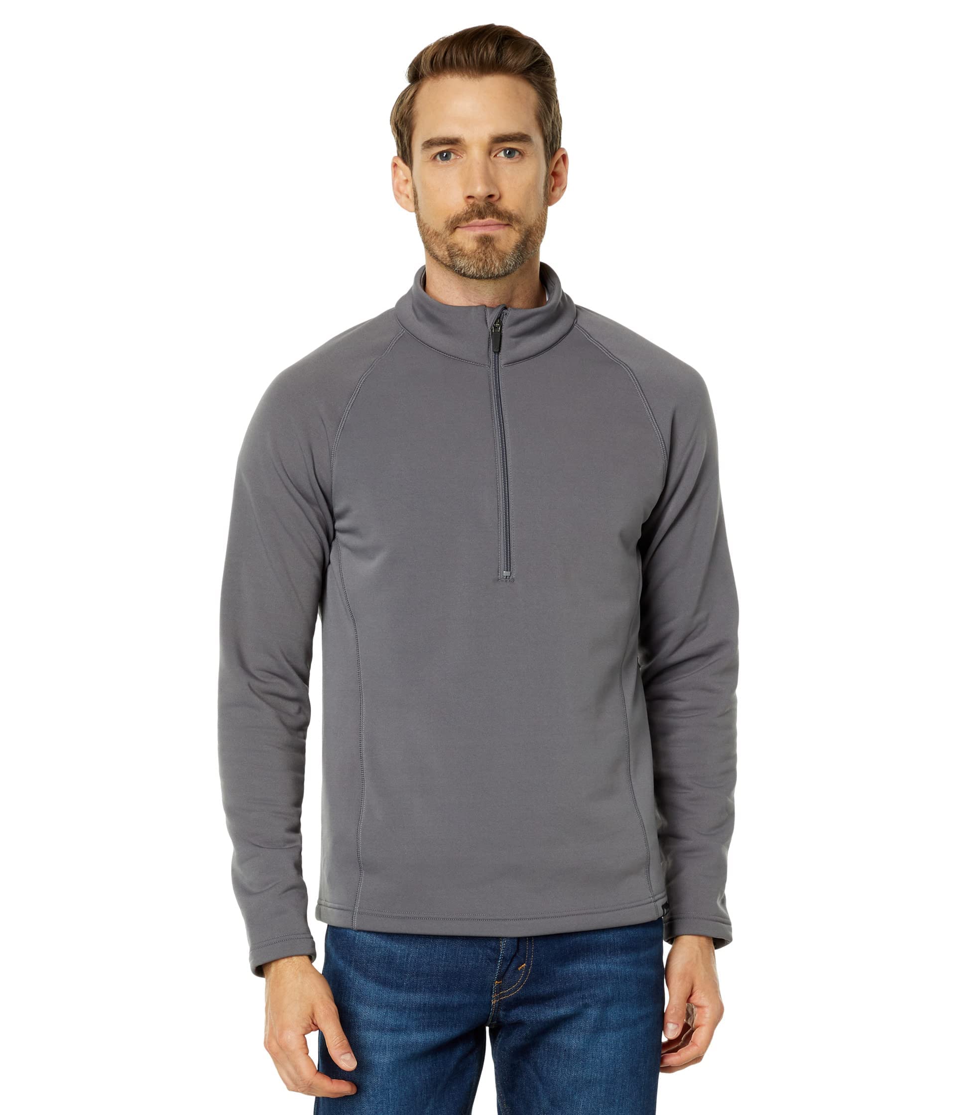 Obermeyer UltraGear 1/4 Zip Jacket for Men - Elastic Knit Construction With Chin Protector, Warm and Casual Jacket XL Regular One Size