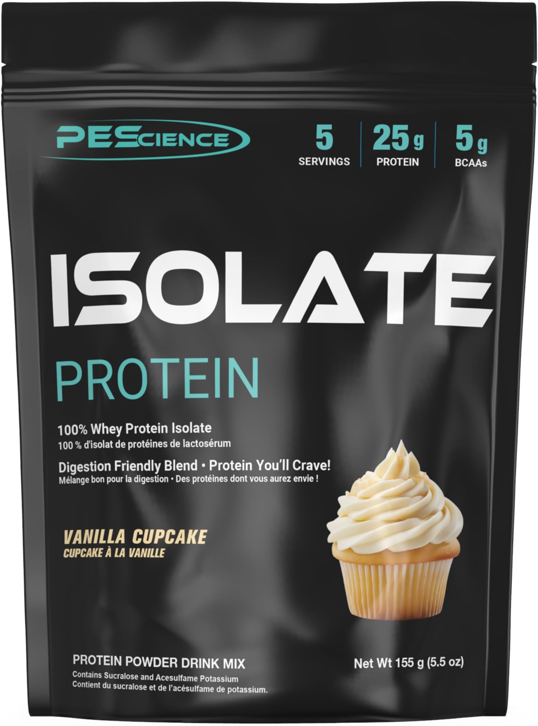 PEScience Isolate Whey Protein Powder, Vanilla Cupcake, 5 Servings
