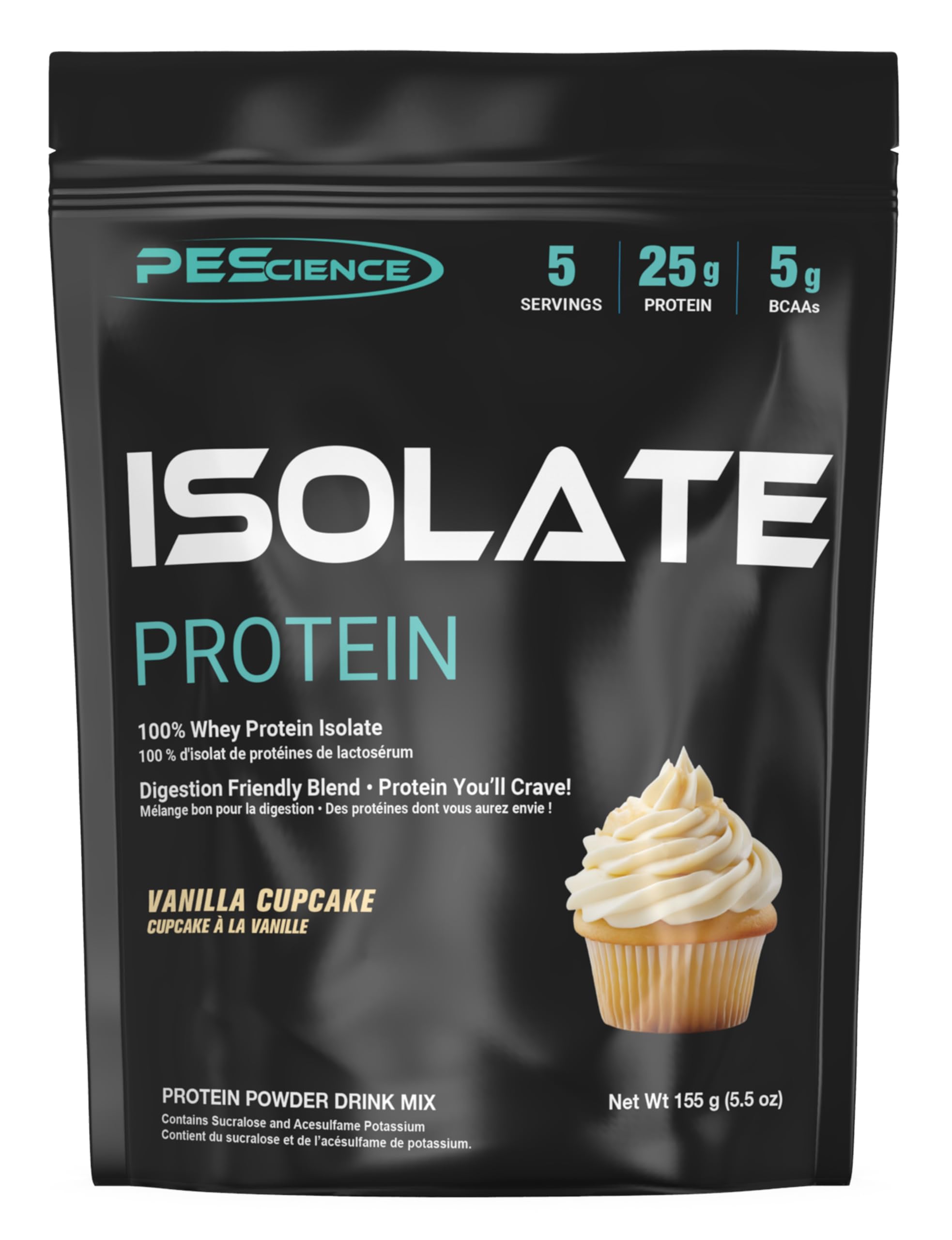 PEScience Whey Protein Isolado, sabor Vanilla Cupcake, 25 g por porção, 5 porções