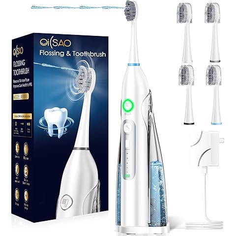 Electric Toothbrush with Water Flosser Combo, 3 Sonic Cleaning Modes, 5 Flossing Sp...