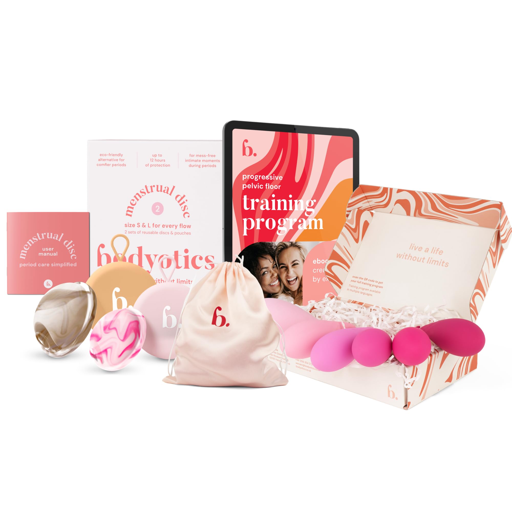 Reusable Menstrual Disc - Wear Up to 12 Hours - Sustainable Alternative to Cups, Tampons, and Pads - Leak-Proof for Light or Heavy Flows - Small & Large Sizes (Beige & Light Pink)