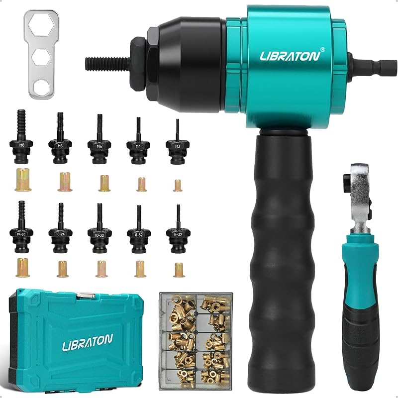 Kit de Rebitador de Porca com Adaptador para Furadeira e Chave Catraca LIBRATON 919016