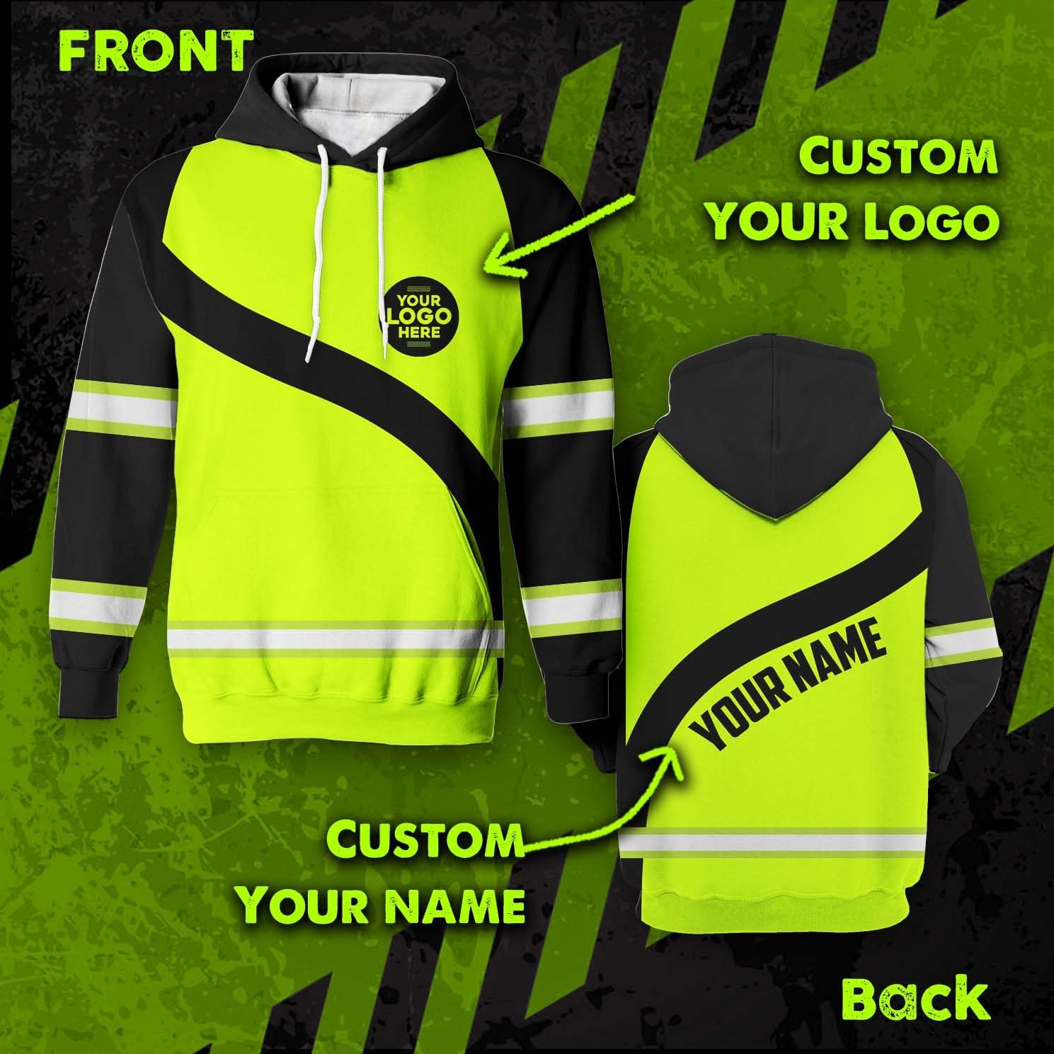 Company, Team Uniform High Visibility Shirt for Men Safety Shirt Custom Logo Name with Reflective Tapes AMZ02