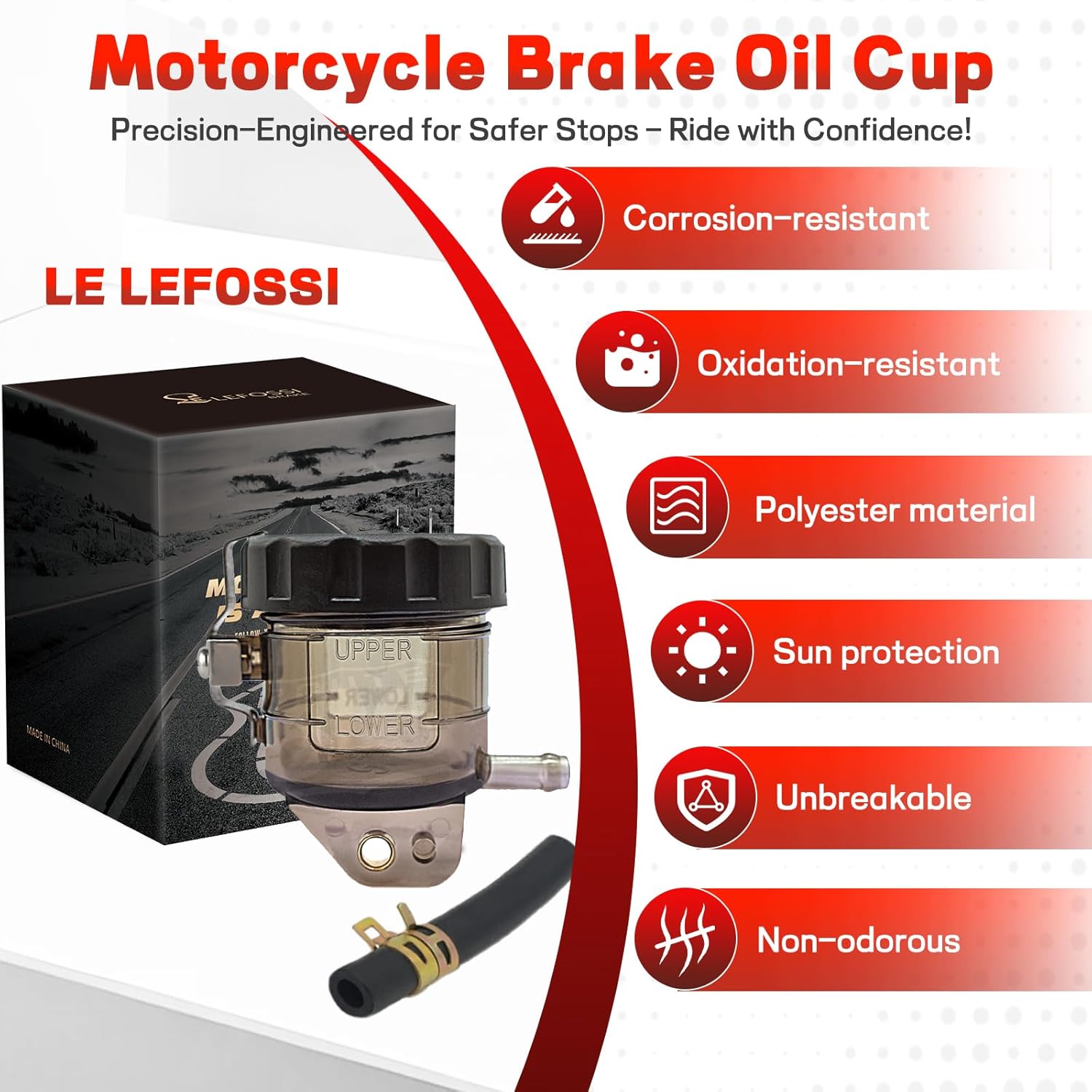 Gray Universal Motorcycle Front Brake Master Cylinder Brake Pump Tank Oil Cup Fluid Bottle Reservoir Compatible with/for NINJA636/1000 ZX-6R ZX6R ZX-10R ZX10R ZX-14R Z1000SX