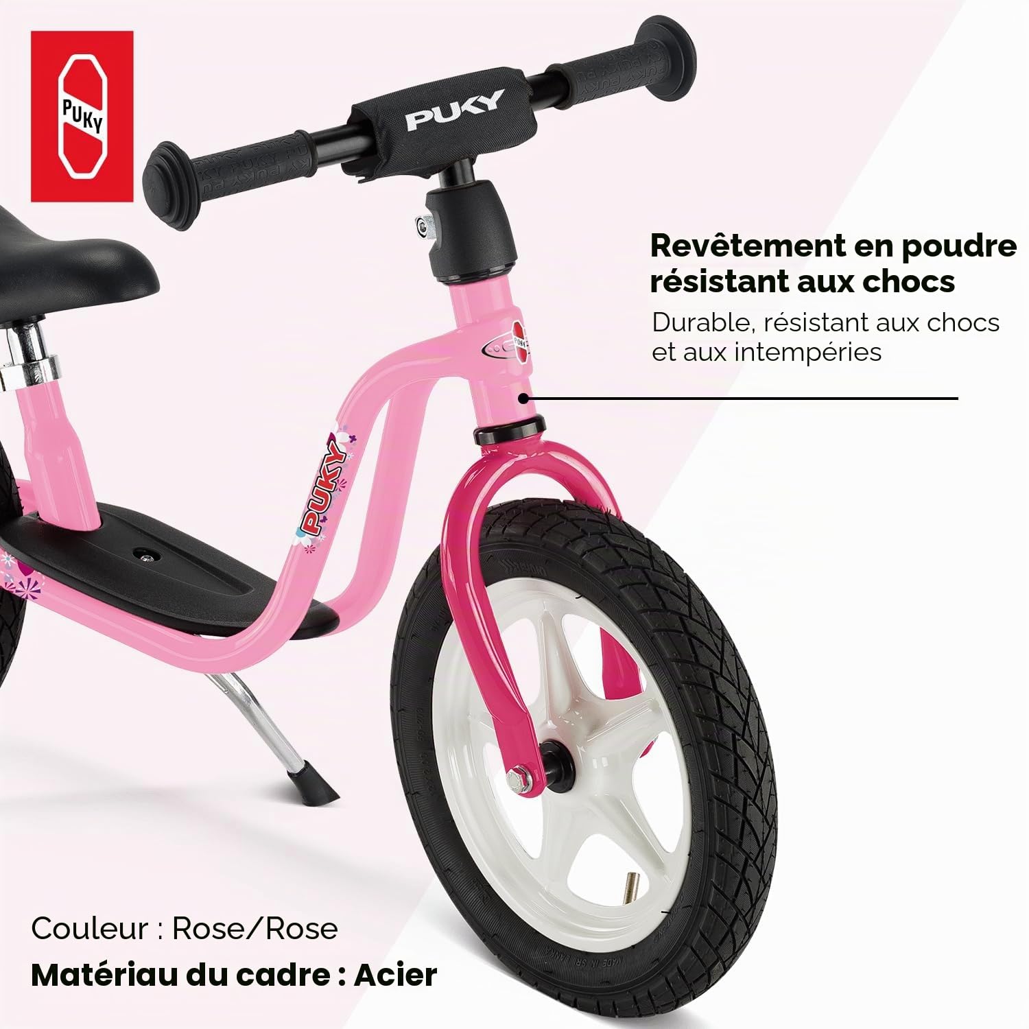 PUKY LR 1L Vélo d'exercice | Ergonomie optimale | Pneus 12,5" | Normes de sécurité les plus élevées | Cadre en acier stable | Avec béquille latérale | Charge utile max. 25 kg | À partir de 2 et demi