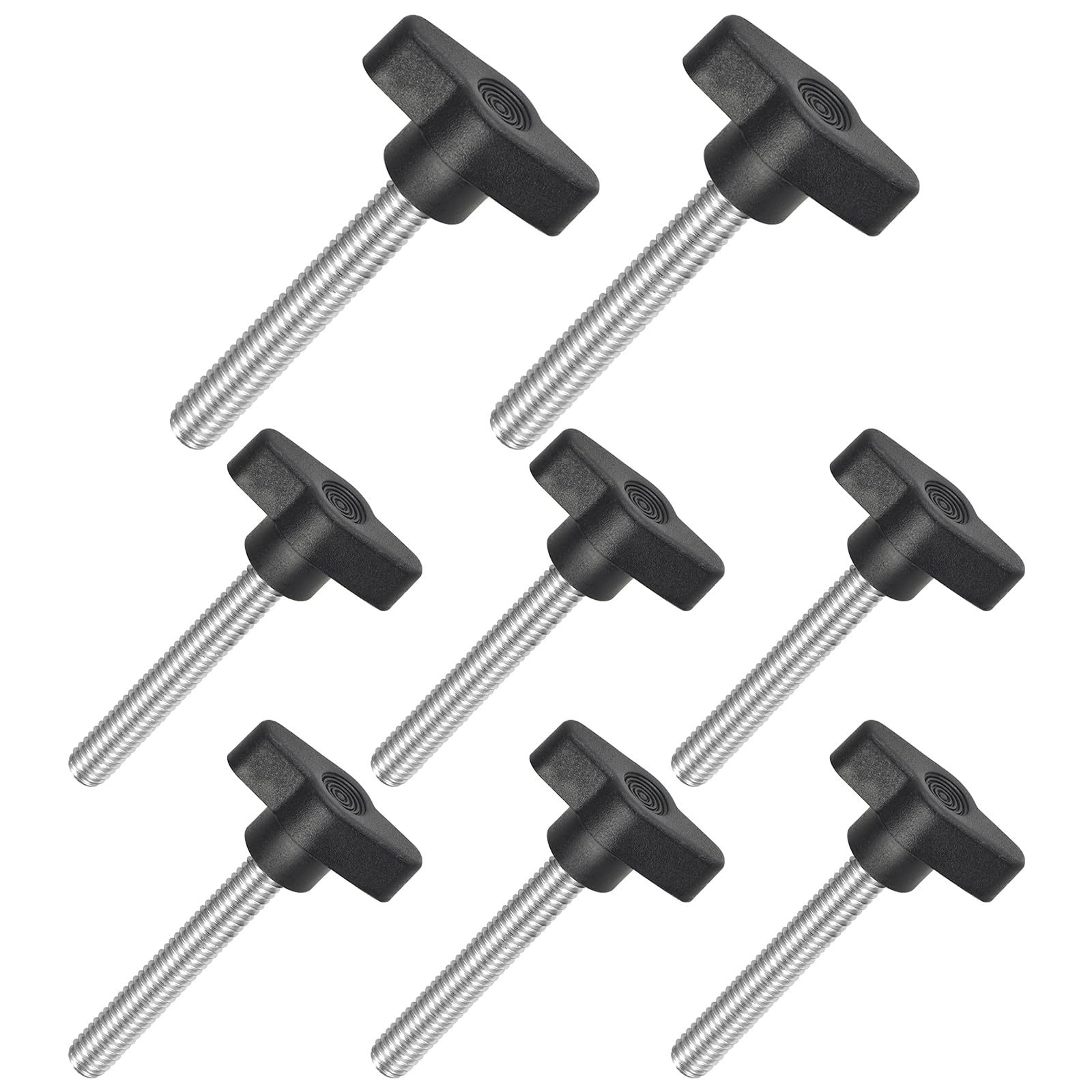 JJWNMLL 8PCS Tee Wing Knobs Thumb Screws, M8*60mm Clamping Knob Screw Black