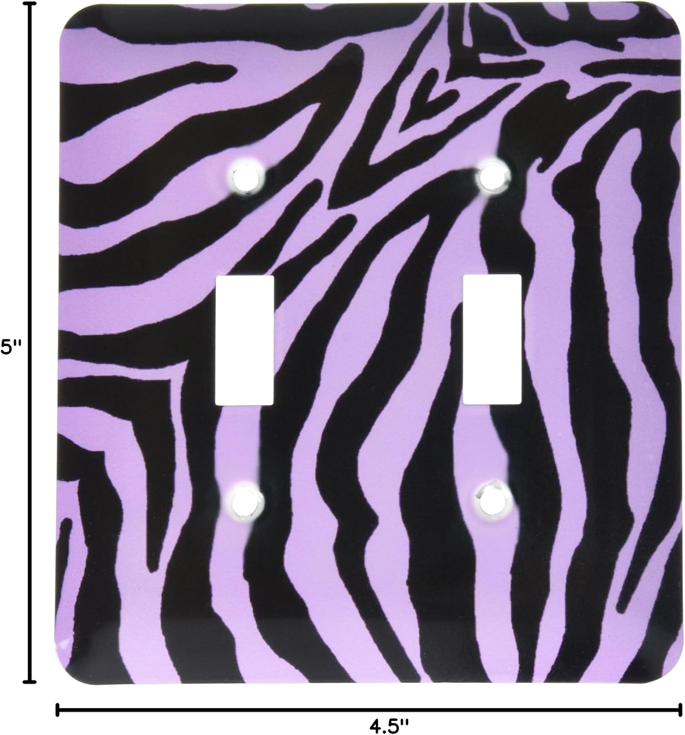 3dRose LLC lsp_26083_2 Purple And Black Zebra Print, Double Toggle Switch