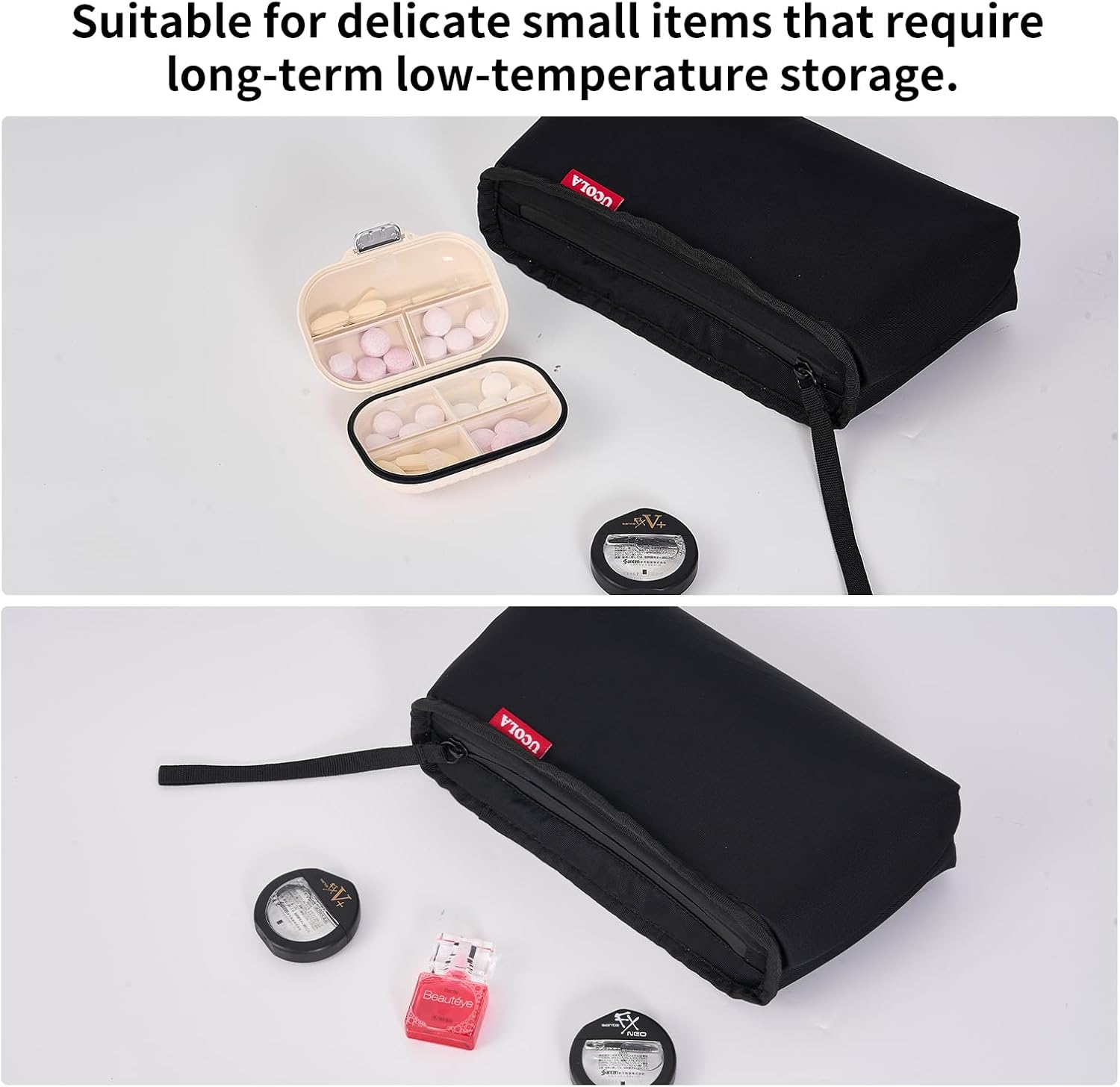Portable Insulated Travel Bag for Temperature Sensitive Items, 12H Cooling Small Soft Sided Cooler, Compact Medicine Organizer Case for Insulin & Pens, TSA Approved Travel Cooler for Outdoor
