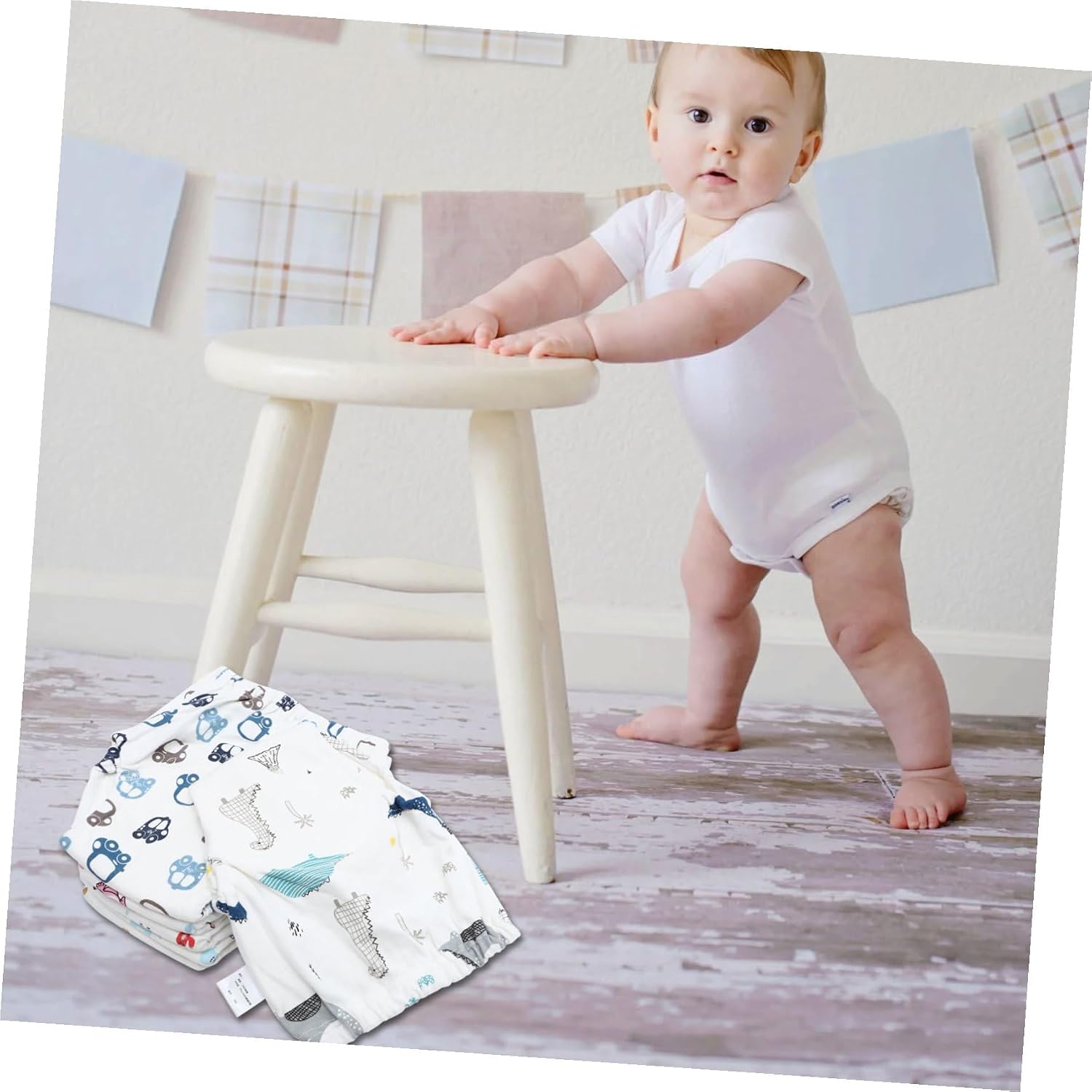 VICASKY Reusable Gauze Training Pants for Newborns Comfortable Nappy Pants Random Styles for Potty Training and Outdoor Use White
