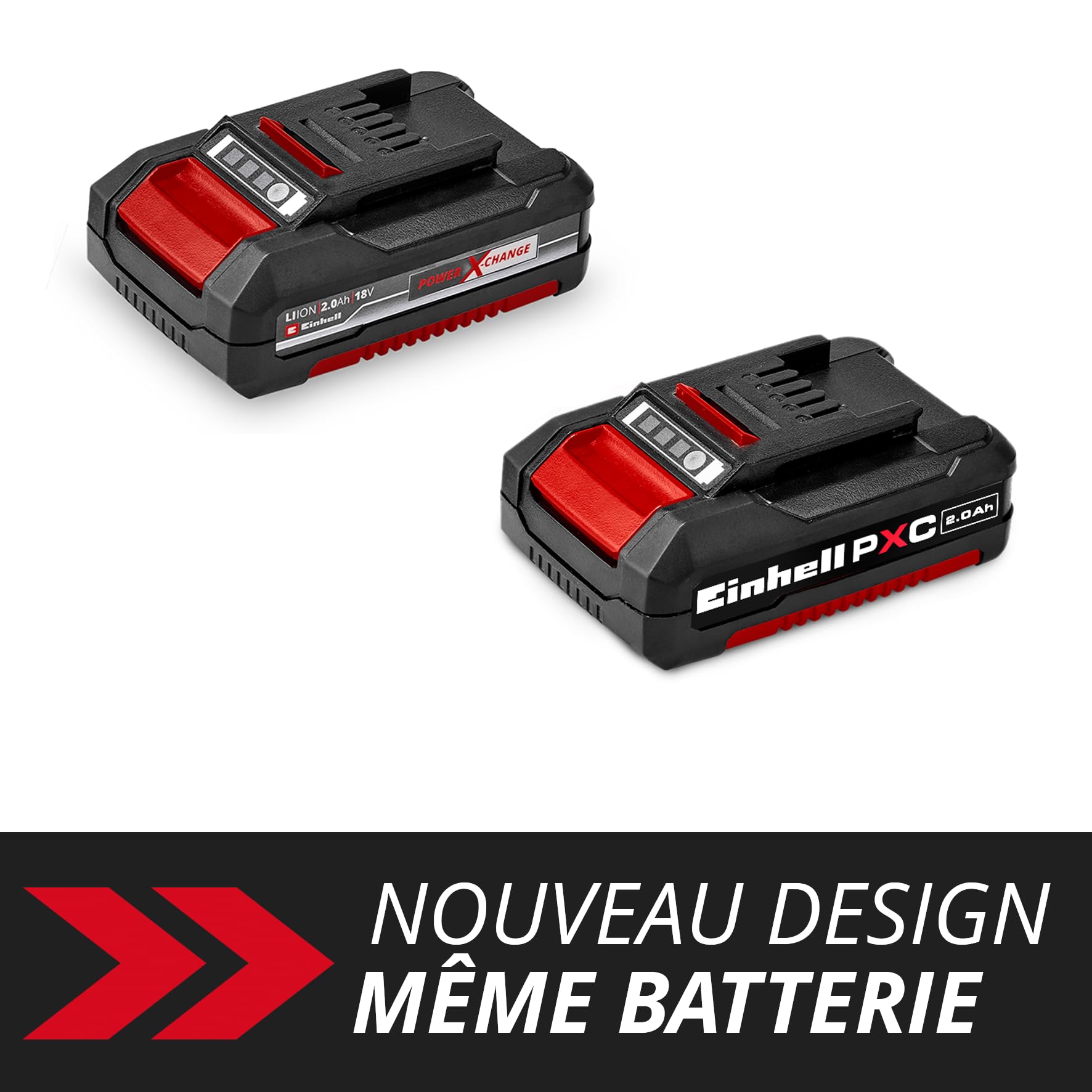 Original Einhell Batterie 18 V 2,0 Ah Power X-Change (Li-ION, 18 V, 2,0 Ah Compatible avec Toutes Les Machines Power X-Change, Vendue sans Chargeur)
