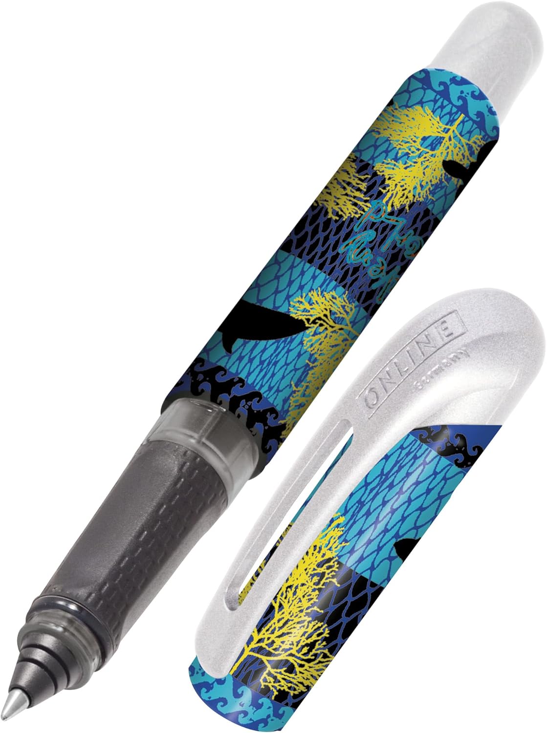 Online College Ocean Ink Cartridge Rollerball Pen for Right-Handed and Left-Handed Users, Ergonomic Grip, Roller Ball, Standard Ink Cartridges, Includes Combination Cartridge Blue, Pack of 1