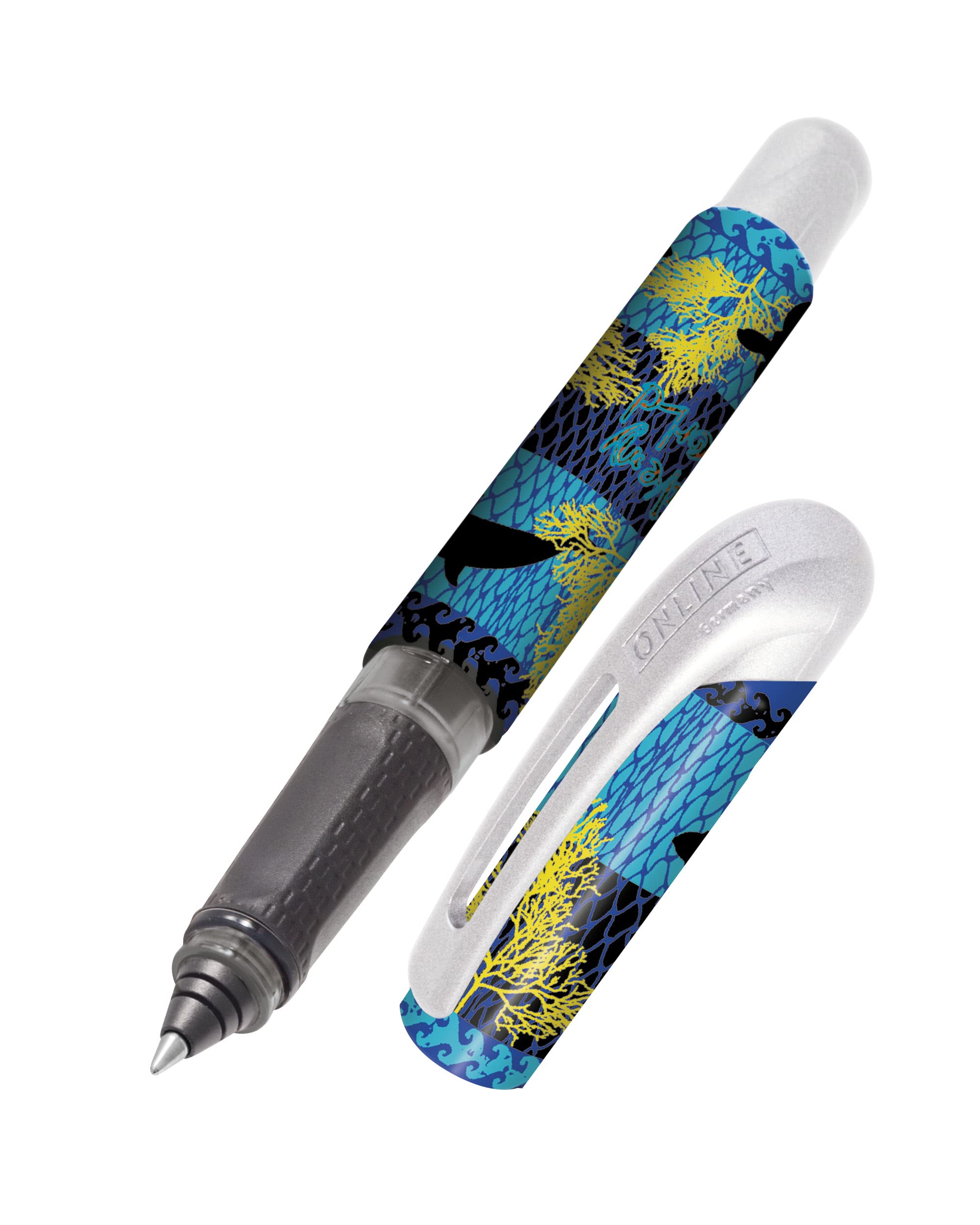 Stylo Roller ONLINE College - Poignée Ergonomique - Cartouches Standard - Bleu