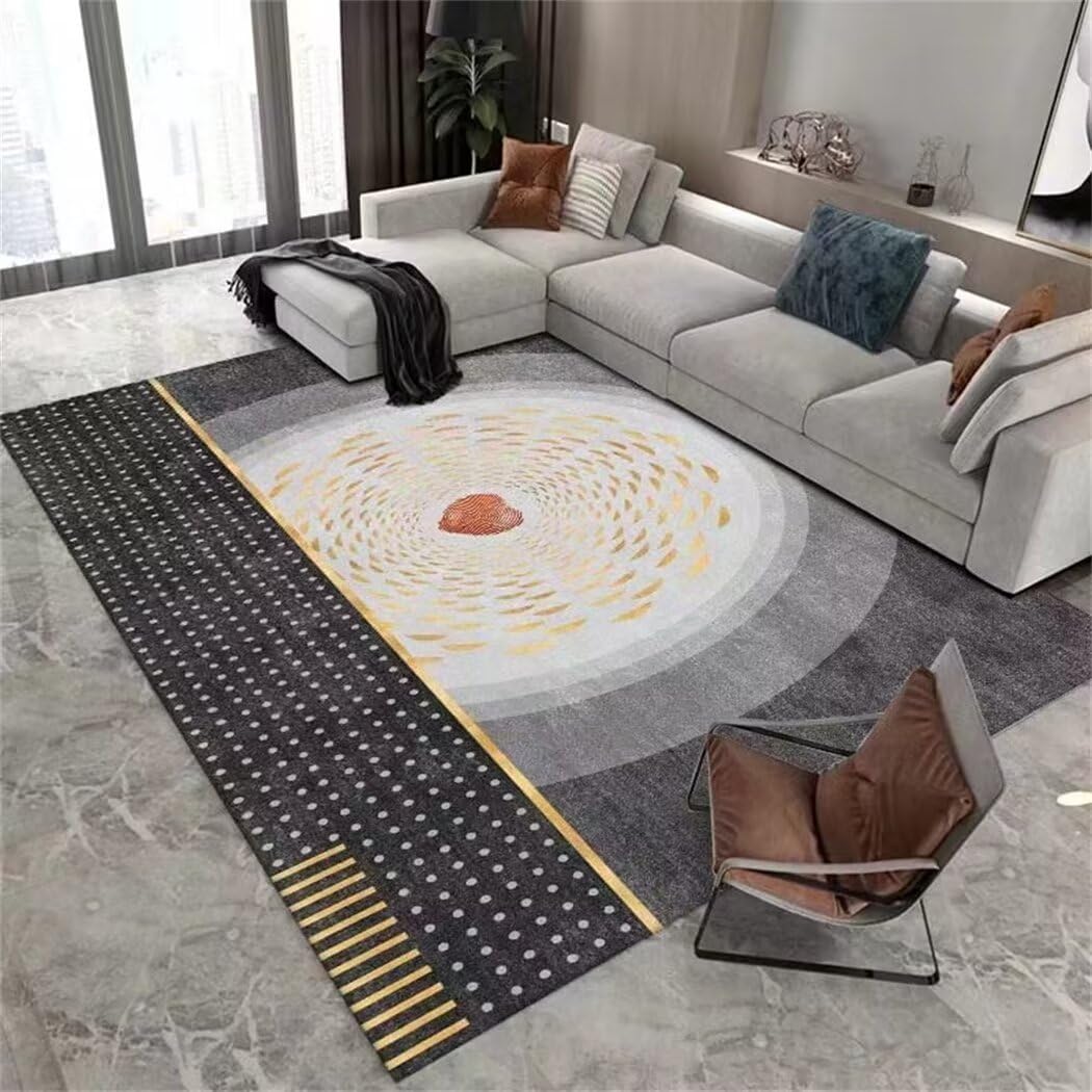 Chemin tapis couloir gris 80X120 cm au design abstrait