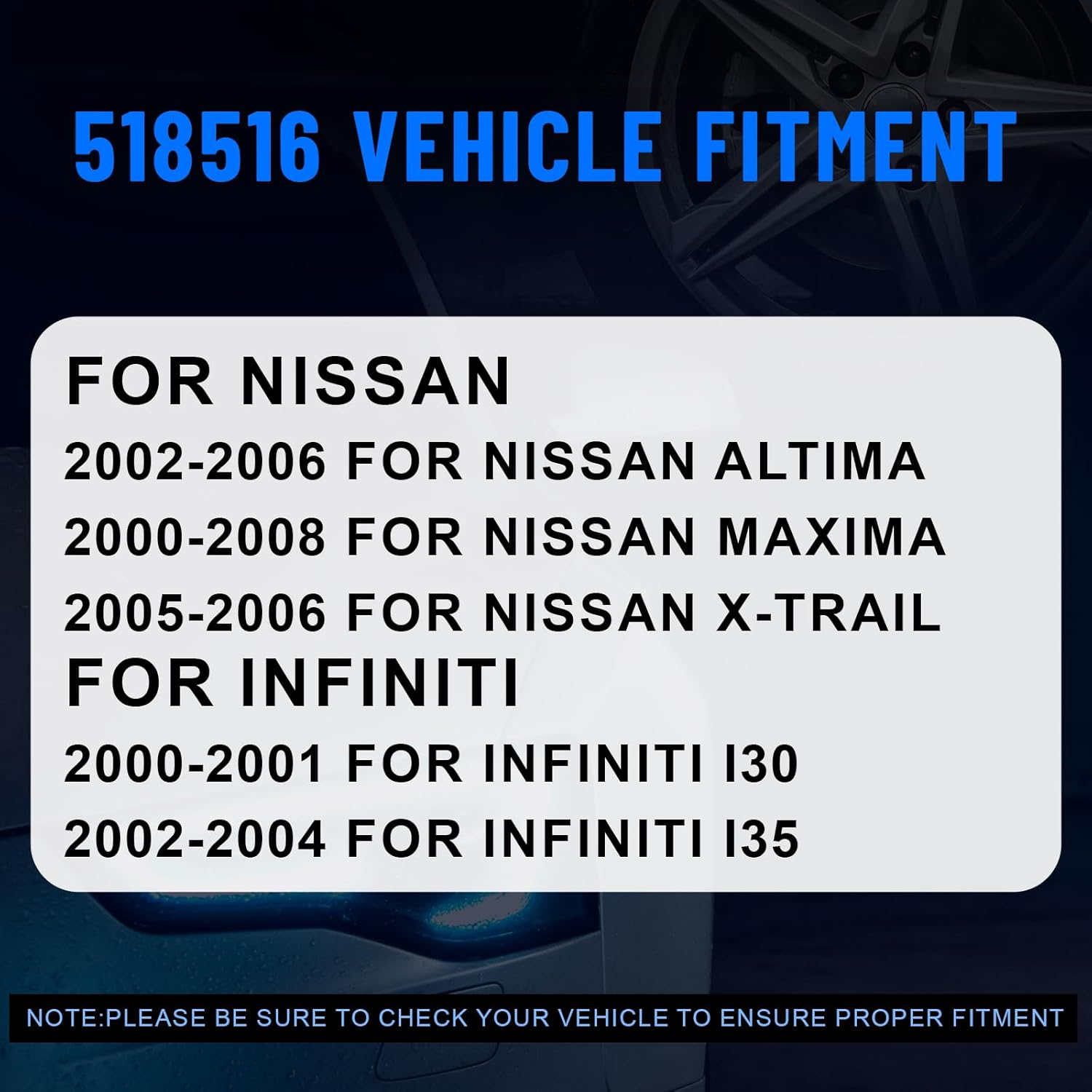 518516 2 Pack Front Wheel hub Bearing Assembly for Nissan Altima 2002-2006 (3.5L V6 Only) / Maxima 2000-2008/2005-2006 X-Trail, for Infiniti I30 2000-2001 / I35 2002-2004 Pair