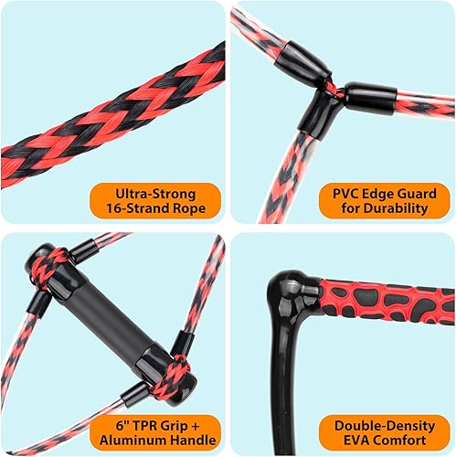 Miniatura 5 de Obcursco Cuerda de wakeboard línea de deportes acuáticos con mango EVA Ideal para esquí acuático wakeboard tabla de rodillas