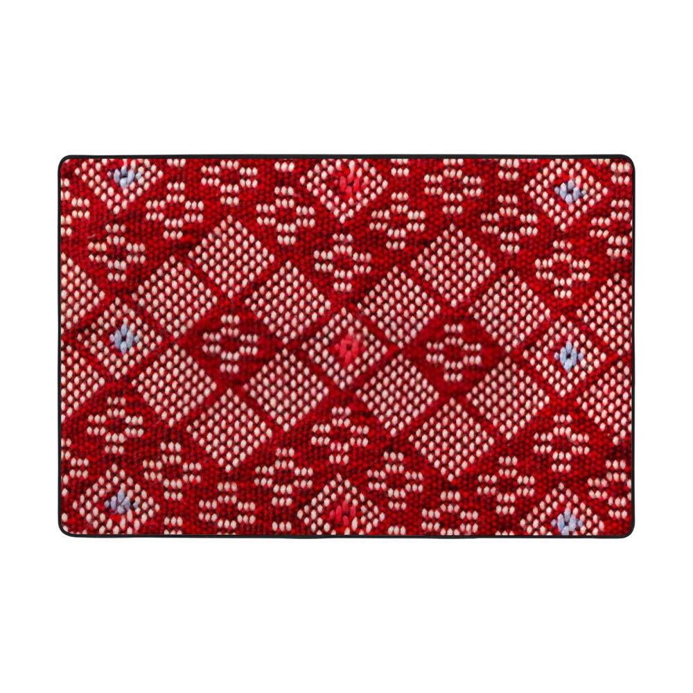 Tapis en tissu de soie thaïlandaise rouge doux pour sol froid et terne