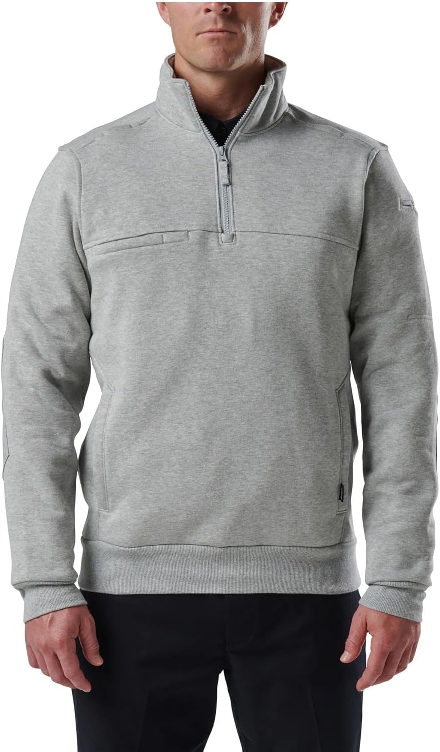 5.11 Tactical Men's Job Shirt 1/4 Zip 2.0 – Water-Resistant Fleece, 100% Cotton, Style 72534ABR, Heather Gray, Large Tall