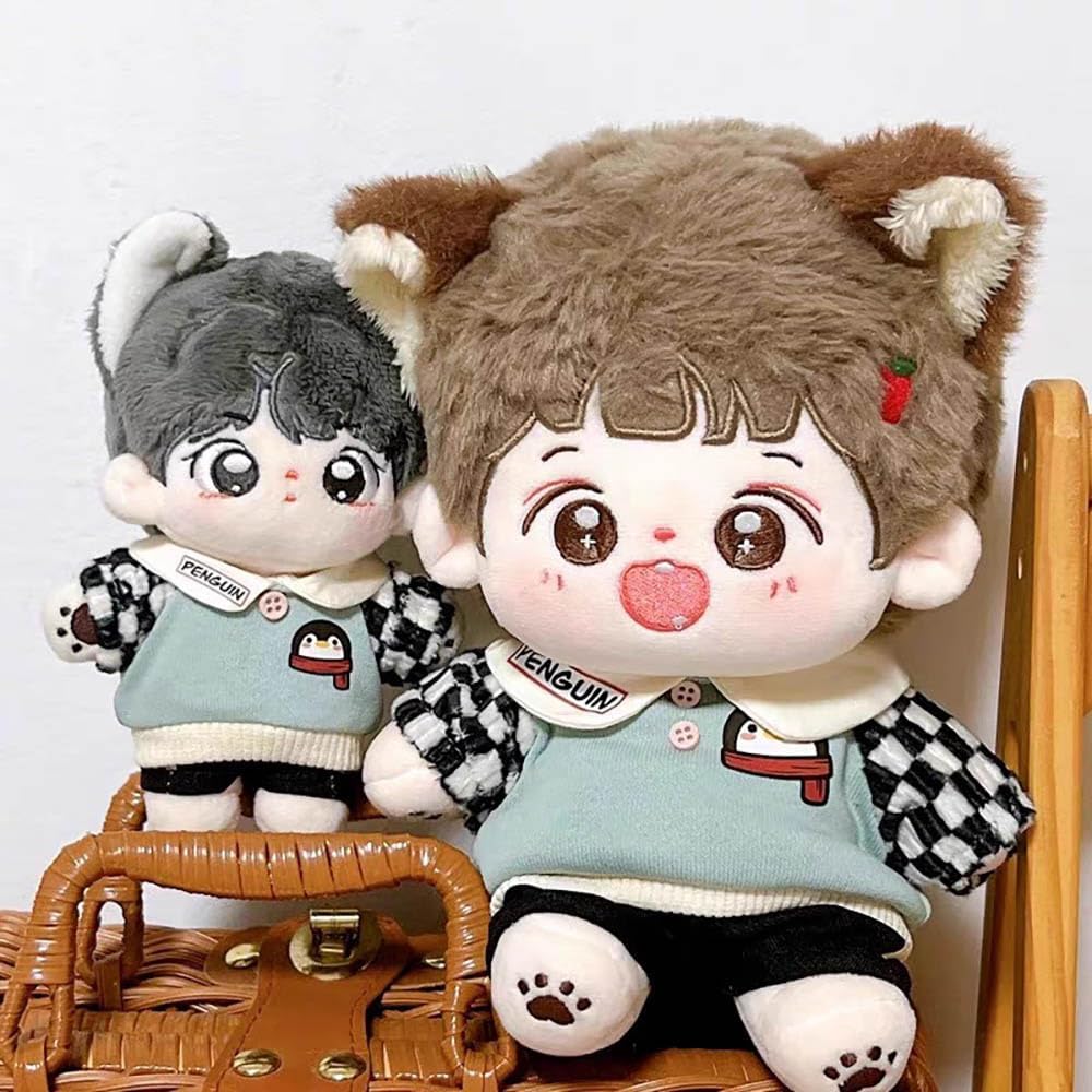 niannyyhouse 10cm 20cm Plush Doll Clothes Jacket Pants Penguin Tracksuit Suit Dolls Accessories Dress Up (Blue, 20cm)