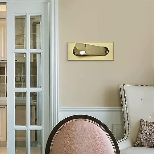 Miniatura 2 de GIBOLEA Lámpara de pared LED empotrable, moderno aplique de pared ajustable con interruptor independiente, luz de lectura de cabecera de 3 W, luces